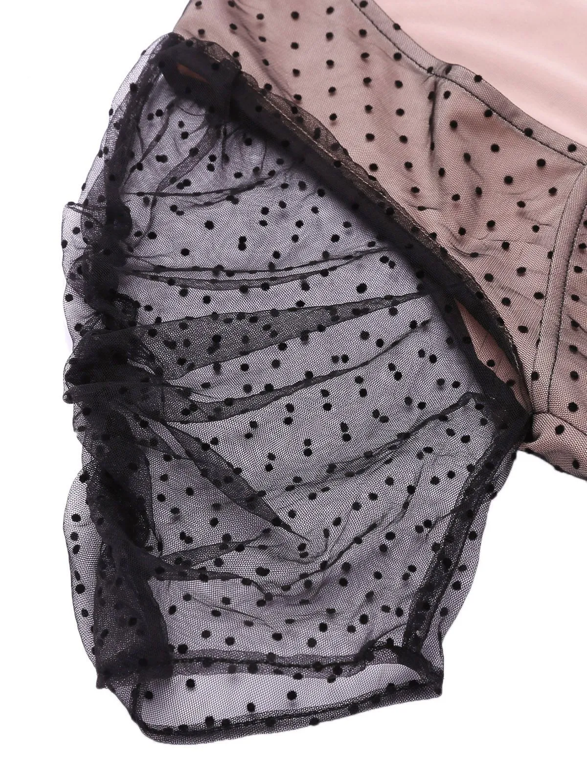 Pink 1960s Polka Dot Mesh Pencil Dress sold by Retro Stage product image thumbnail 5