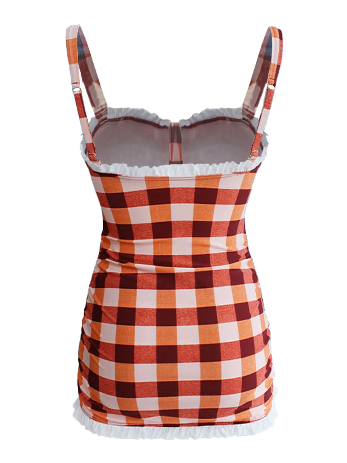 1950s Plaid Bow Strap Ruffled Tankini sold by Retro Stage product image thumbnail 4