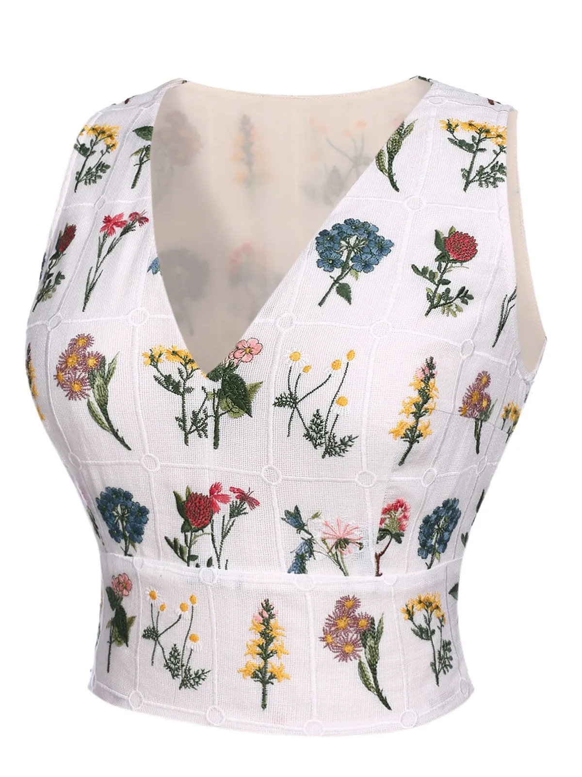 2PCS Yellow 1950s Embroidery Top & Pockets Shorts sold by Retro Stage product image thumbnail 4