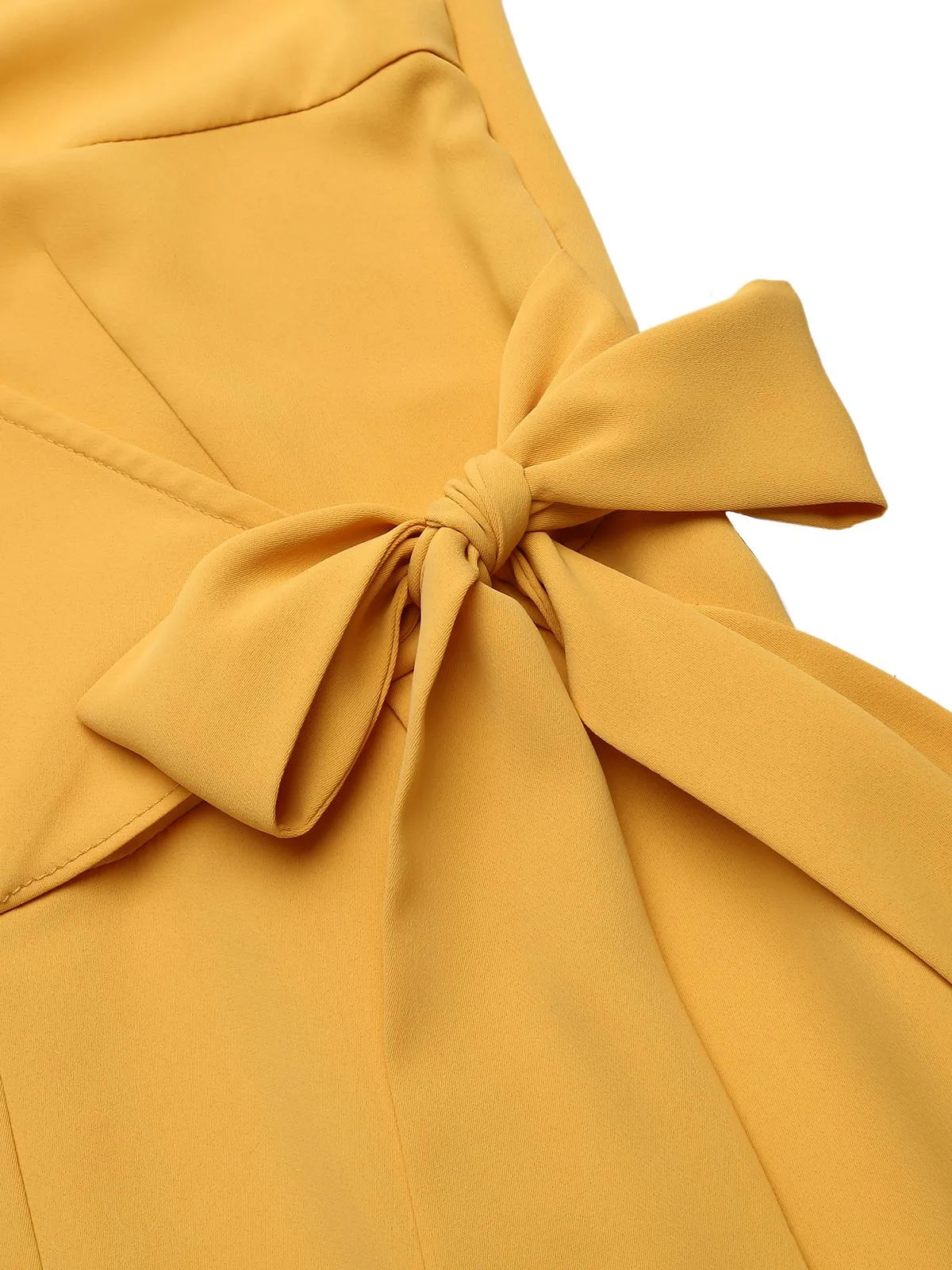 Yellow 1930s Halter Lace-Up Jumpsuit sold by Retro Stage product image thumbnail 5