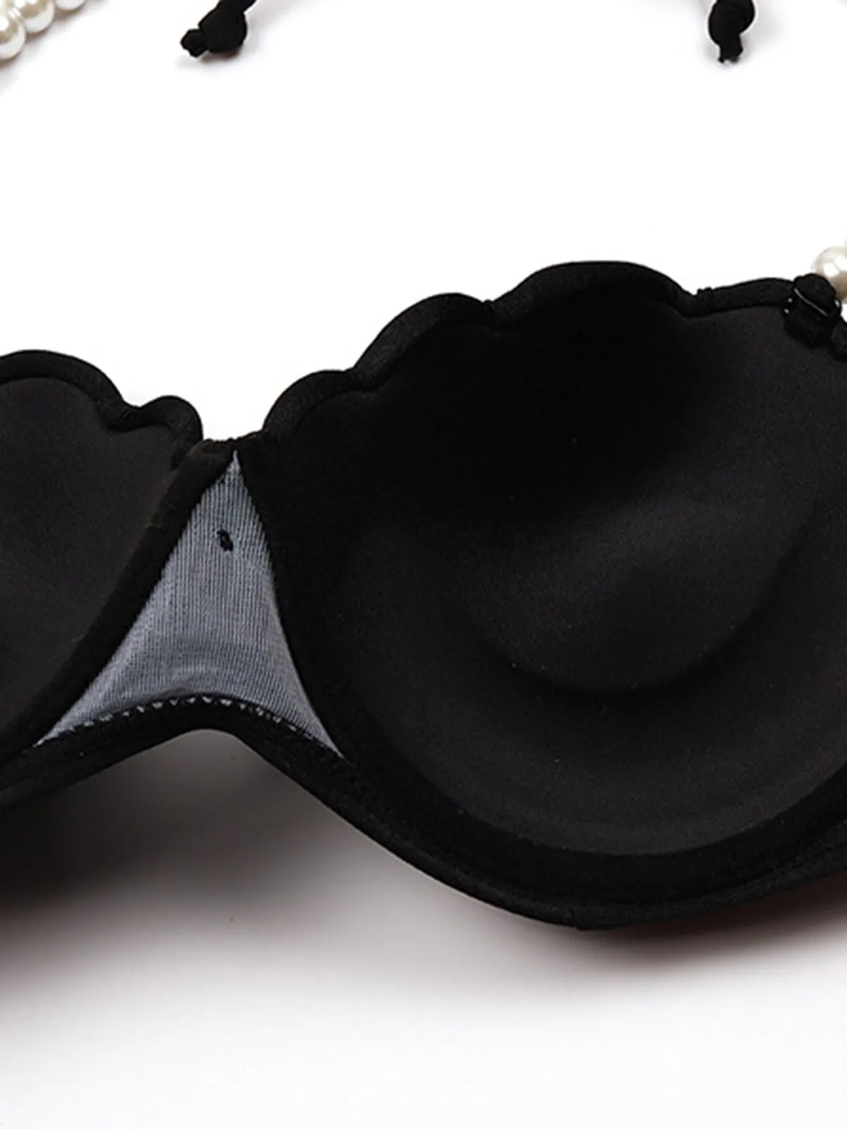 Black 1960s Shell Pearl Halter Bikini Set sold by Retro Stage product image thumbnail 4