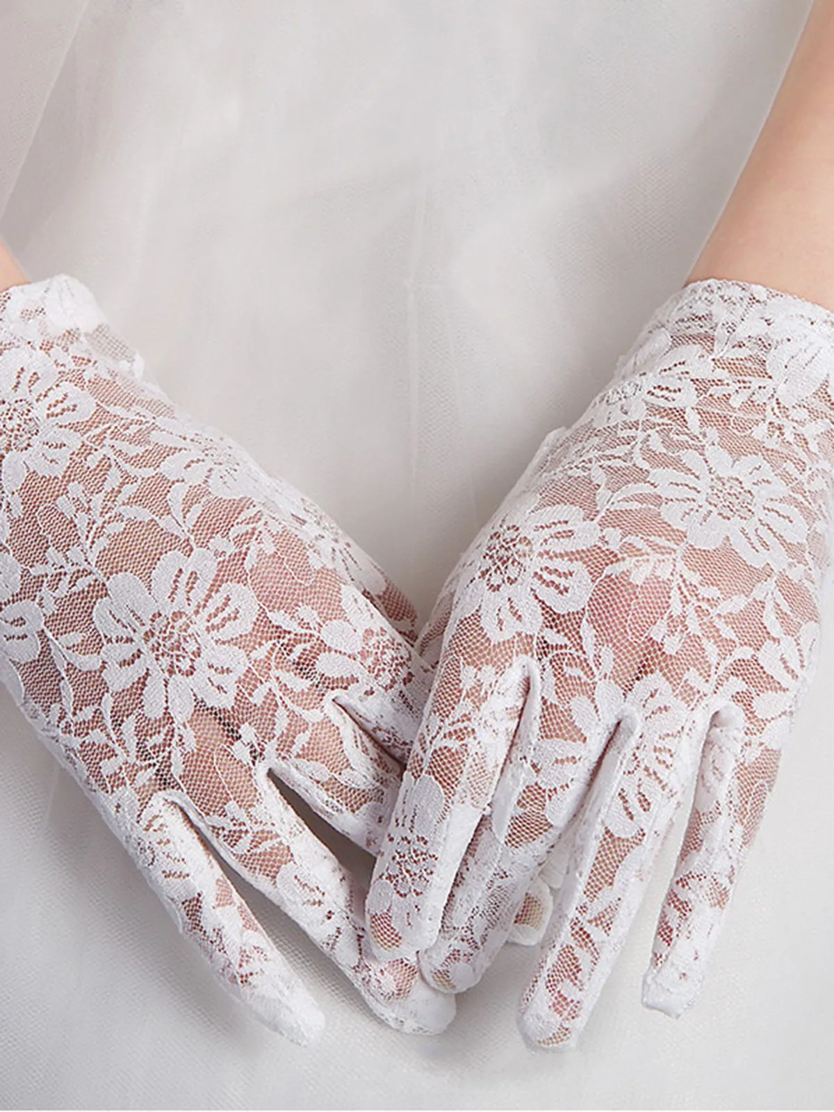 Retro Floral Lace Sheer Gloves sold by Retro Stage product image thumbnail 2