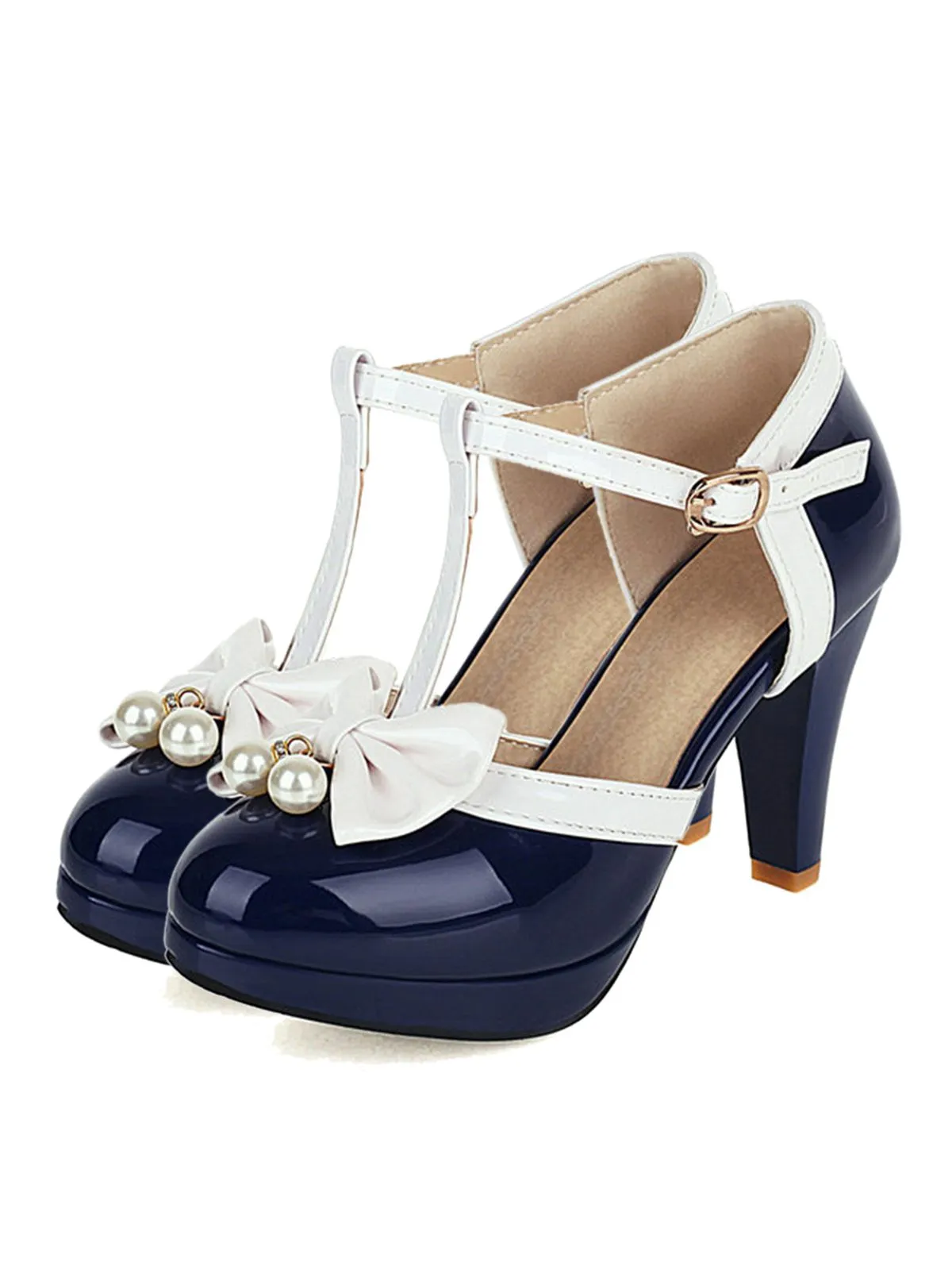 Retro T-Strap Bow High Heel Shoes sold by Retro Stage
