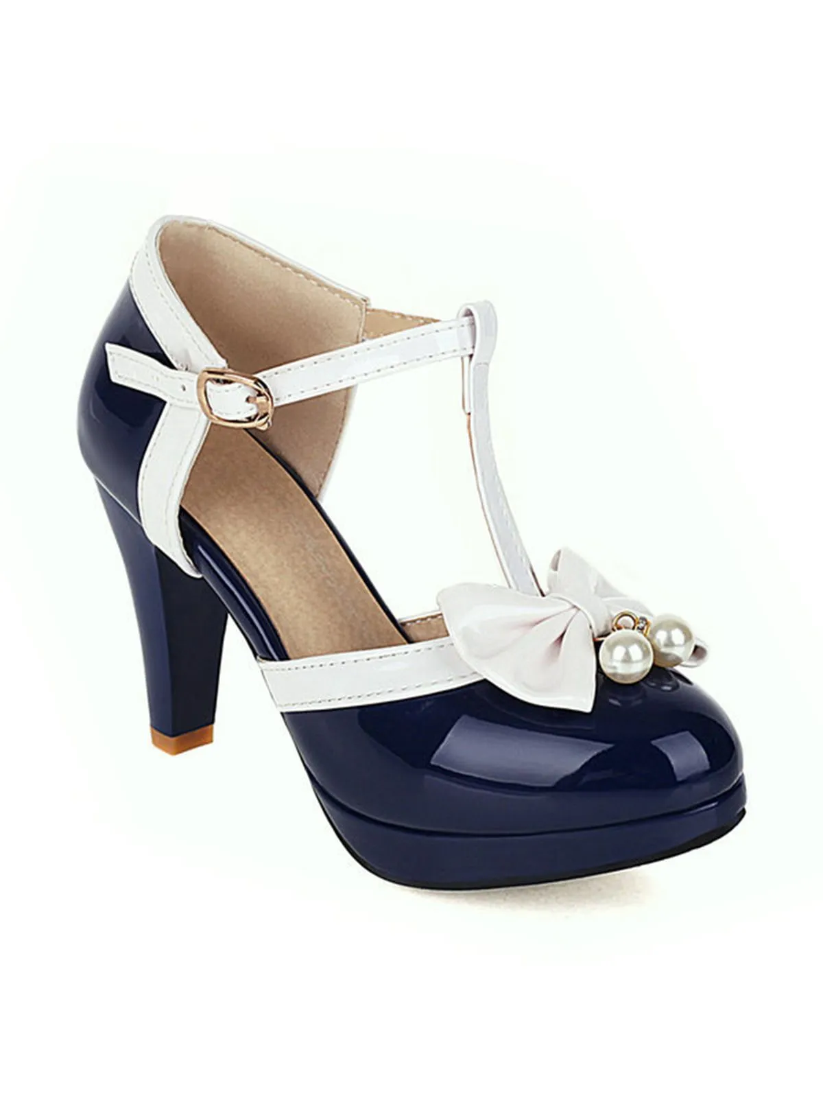 Retro T-Strap Bow High Heel Shoes sold by Retro Stage product image thumbnail 5