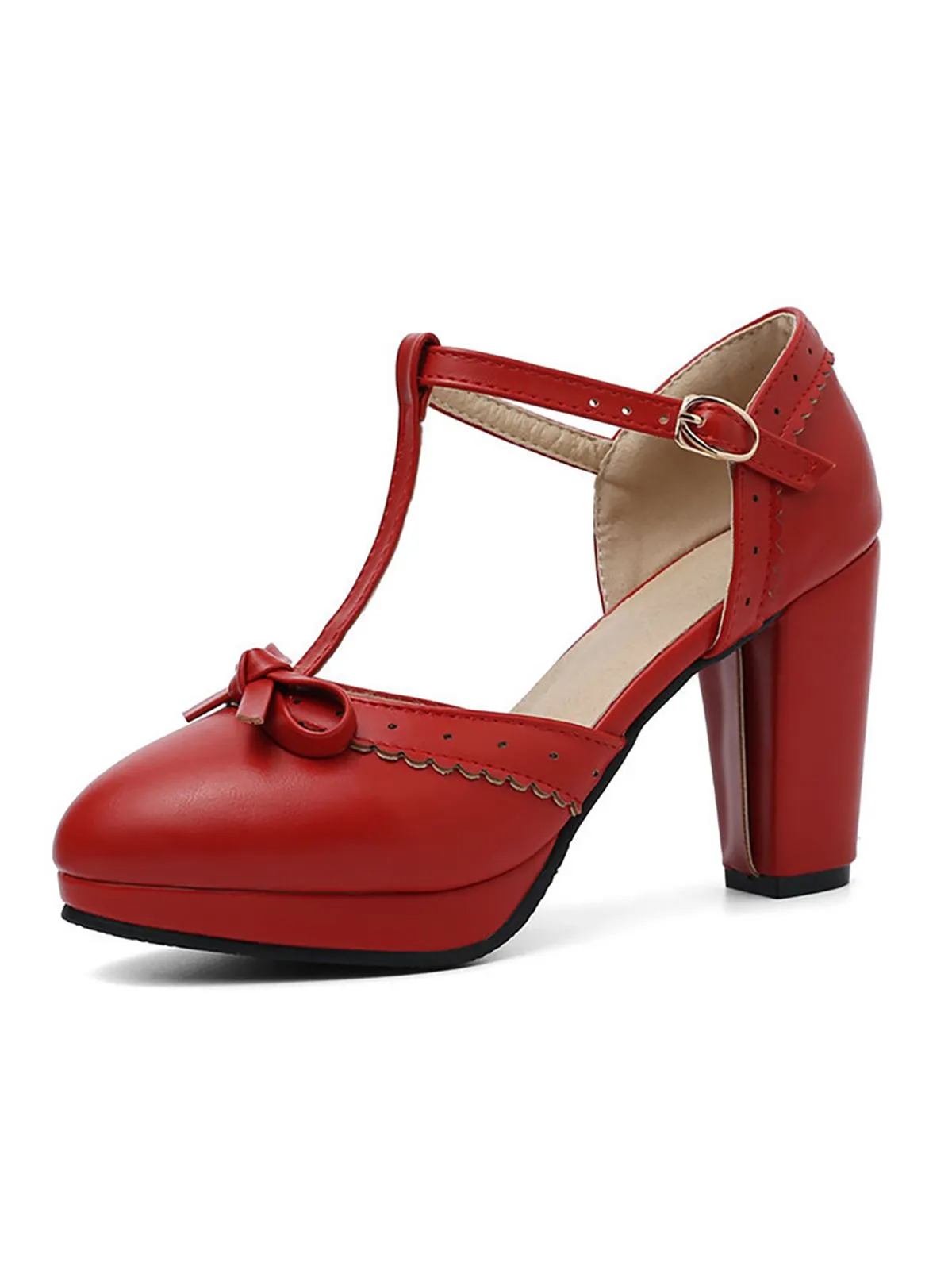 Retro Bow T-Strap High Heels Shoes sold by Retro Stage product image thumbnail 2