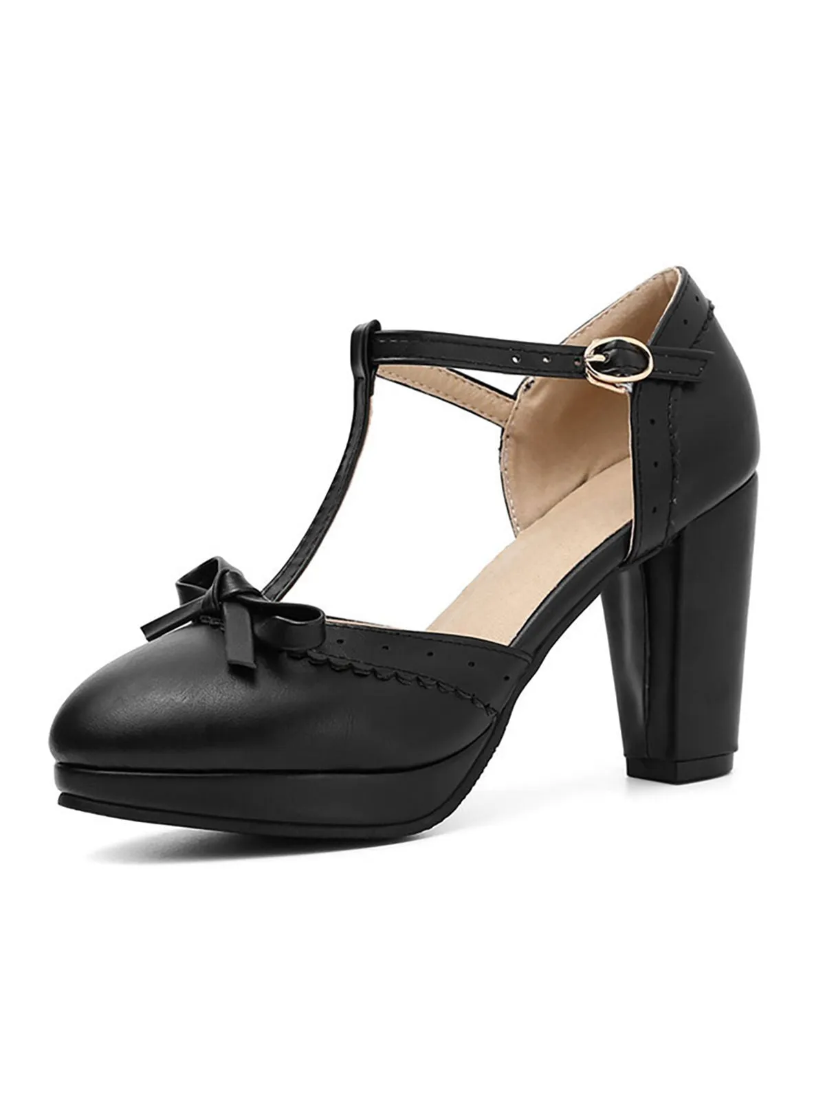 Retro Bow T-Strap High Heels Shoes sold by Retro Stage product image thumbnail 4