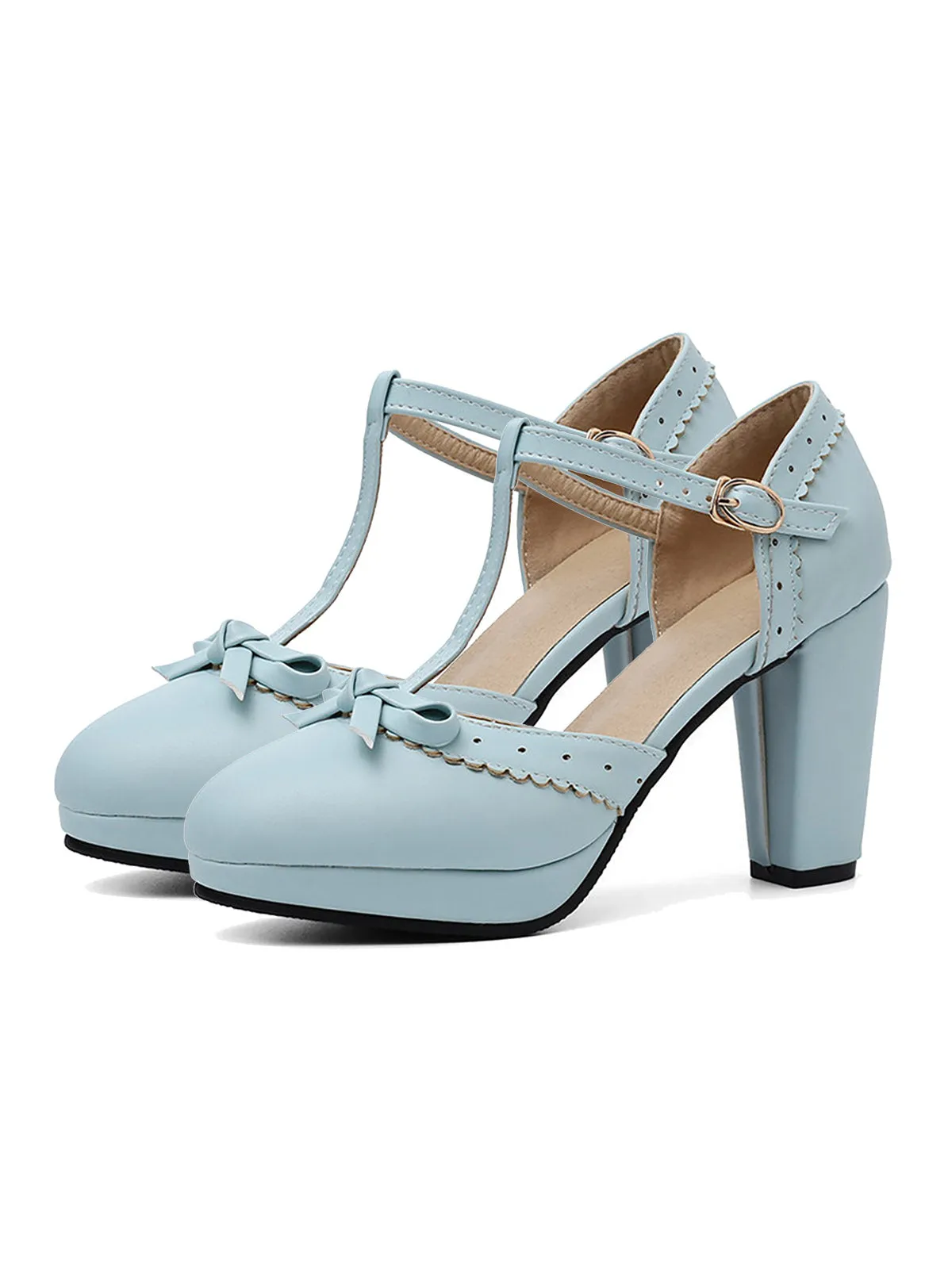 Retro Bow T-Strap High Heels Shoes sold by Retro Stage product image thumbnail 3