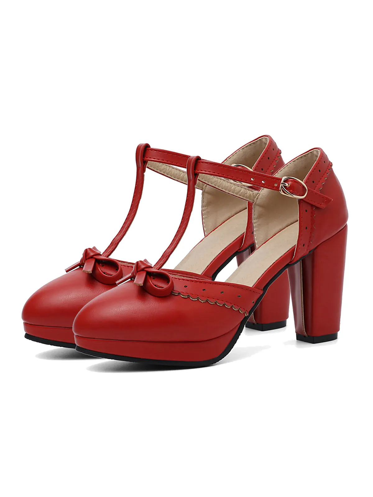 Retro Bow T-Strap High Heels Shoes sold by Retro Stage product image thumbnail 4