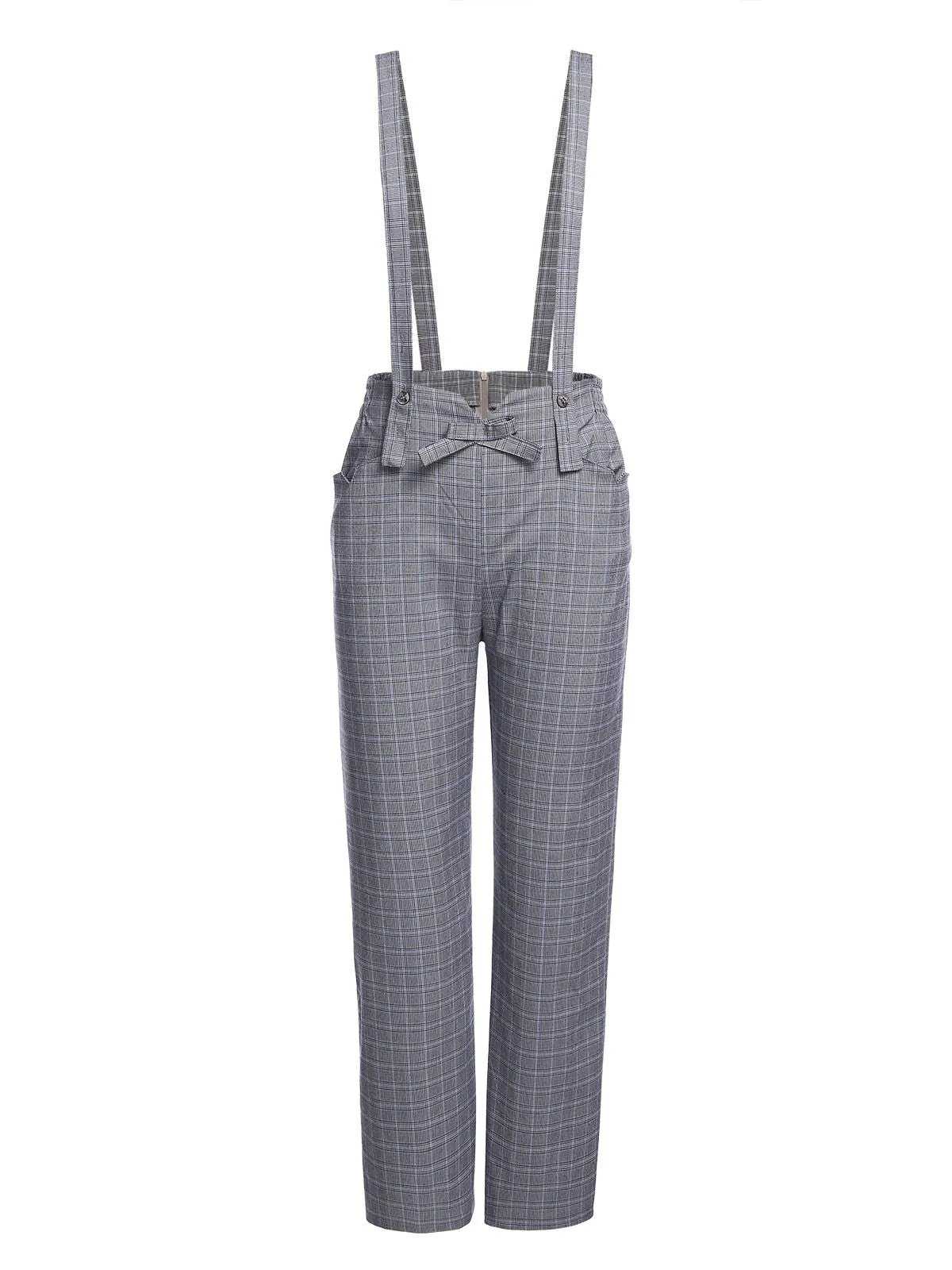 Gray 1950s Plaids Suspender Pants sold by Retro Stage product image thumbnail 2