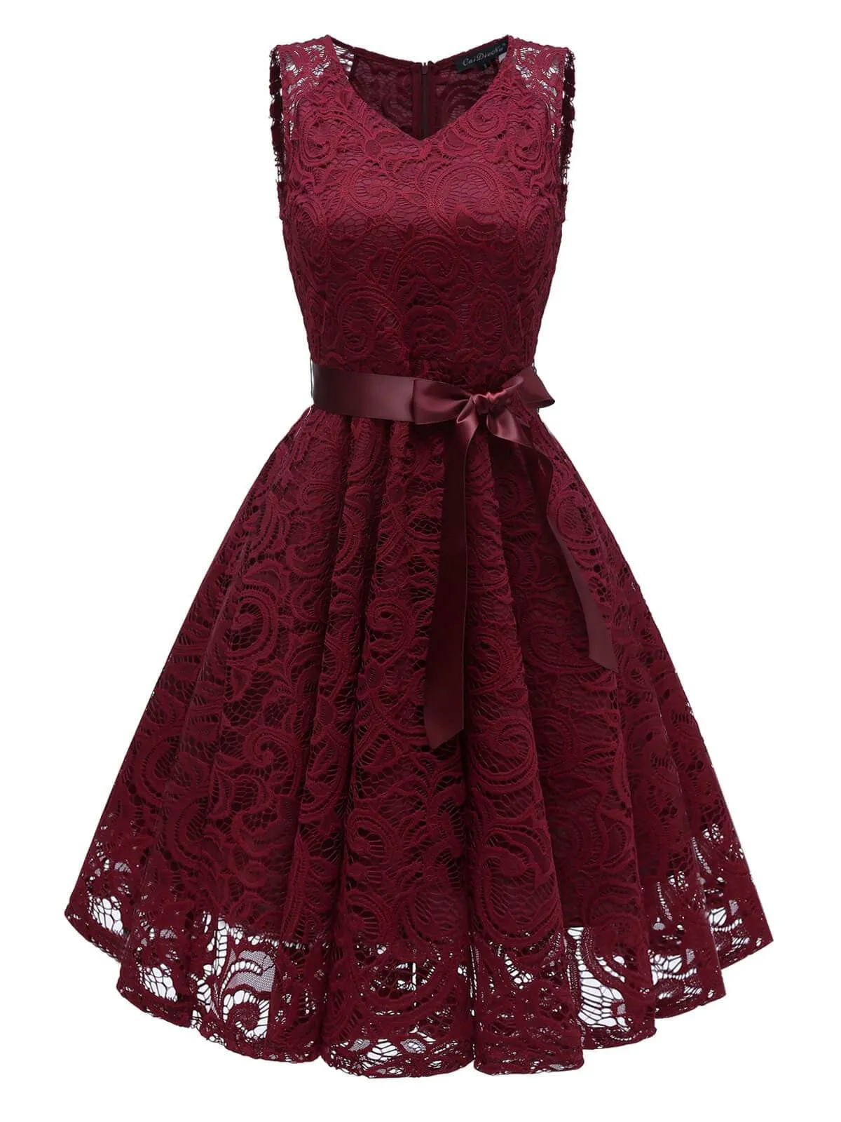 1950s Lace V Neck Bow Dress sold by Retro Stage