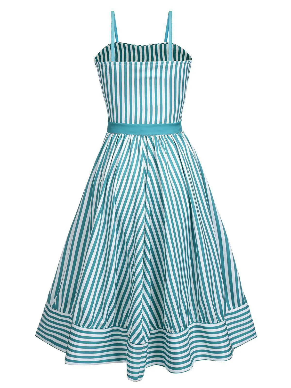 Turquoise 1950s Stripes Romper & Skirt sold by Retro Stage product image thumbnail 5