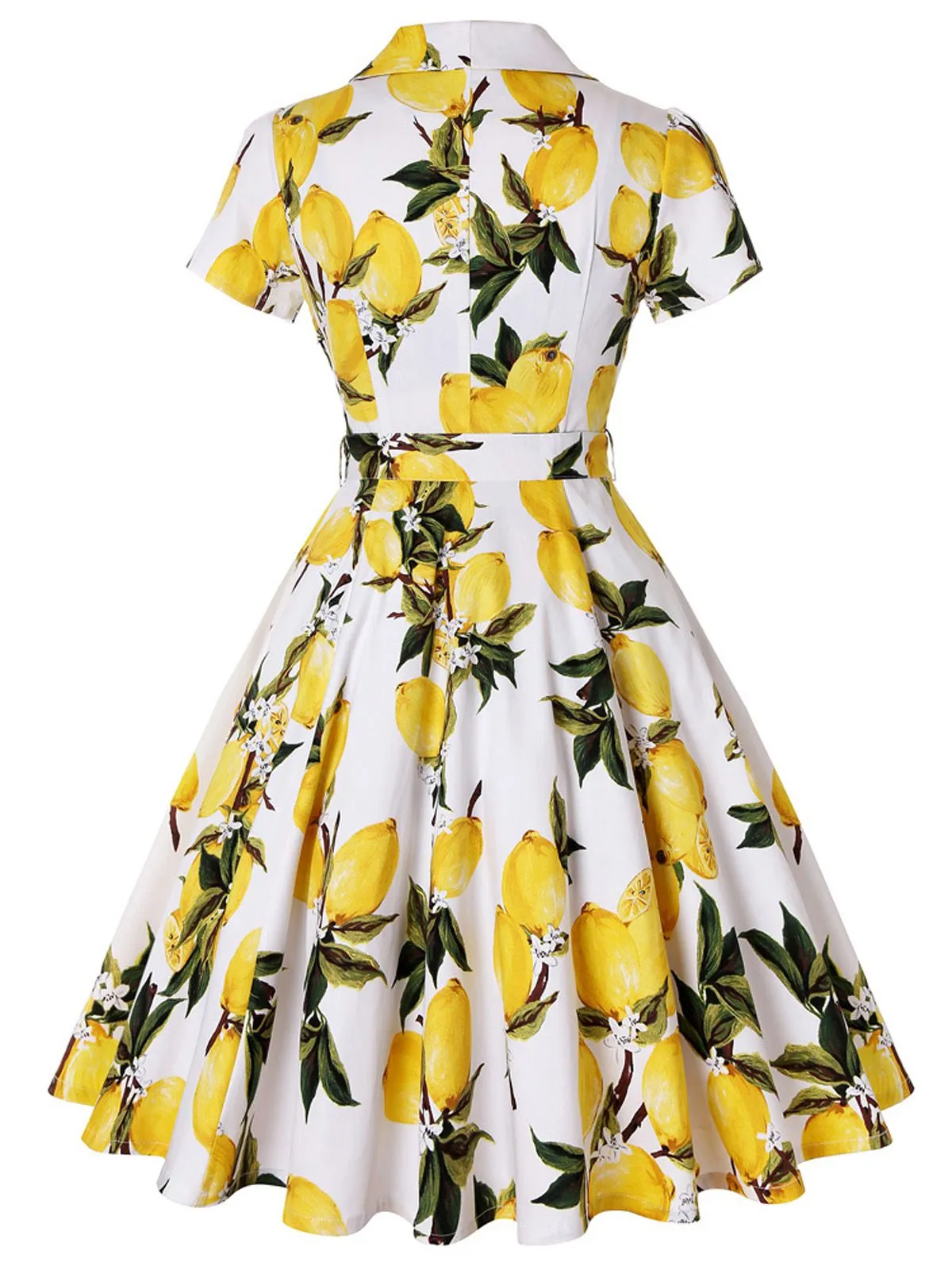 Yellow 1950s Lemon Bow Swing Dress sold by Retro Stage product image thumbnail 5