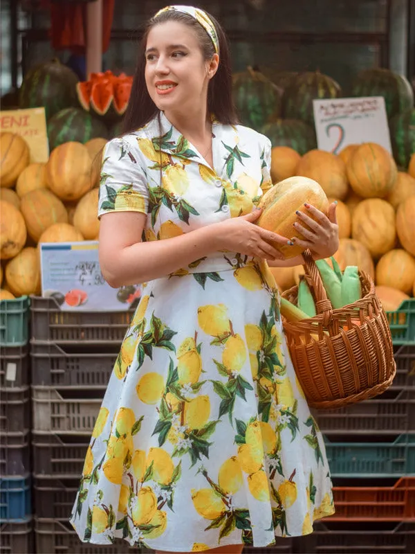 Yellow 1950s Lemon Bow Swing Dress sold by Retro Stage product image thumbnail 3