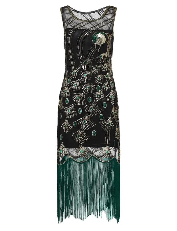 [Clearance] Black 1920s Sequin Flapper Dress - US Only sold by Retro Stage