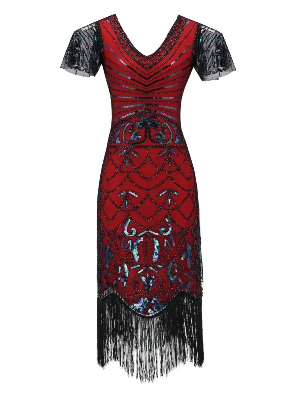 [US Warehouse] 1920s Fringed Flapper Gatsby Dress sold by Retro Stage