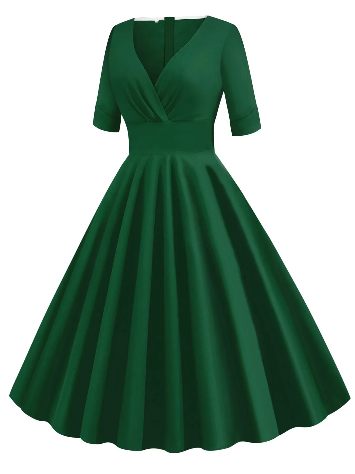 1950s Solid Sweetheart Fold Swing Dress sold by Retro Stage product image thumbnail 2