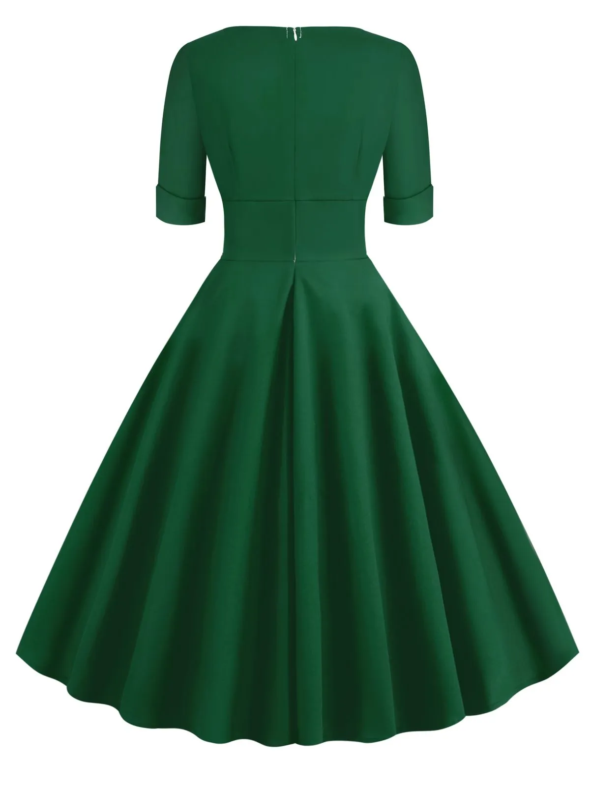 1950s Solid Sweetheart Fold Swing Dress sold by Retro Stage product image thumbnail 3