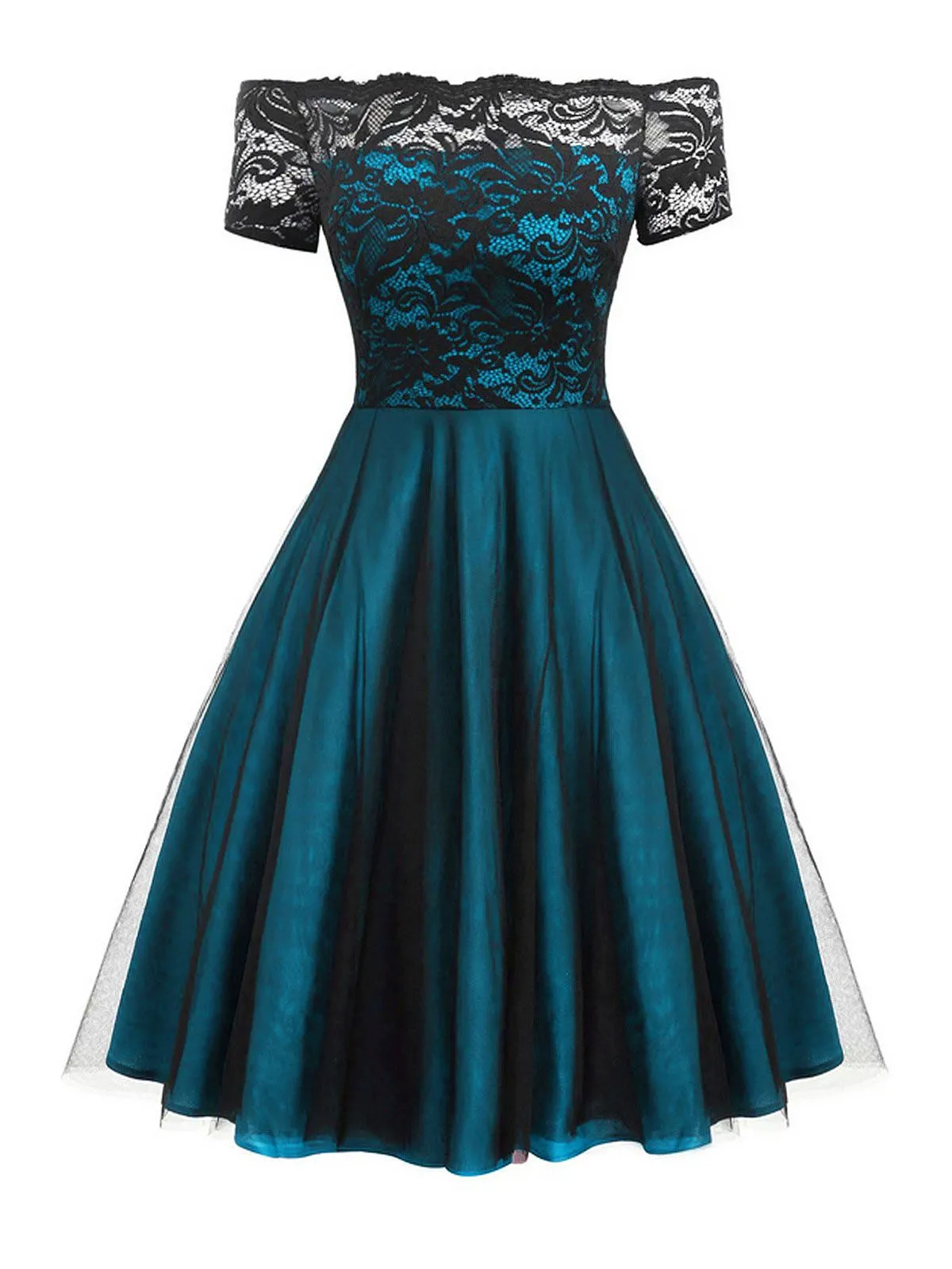 1950s Off Shoulder Lace Swing Dress sold by Retro Stage product image thumbnail 5