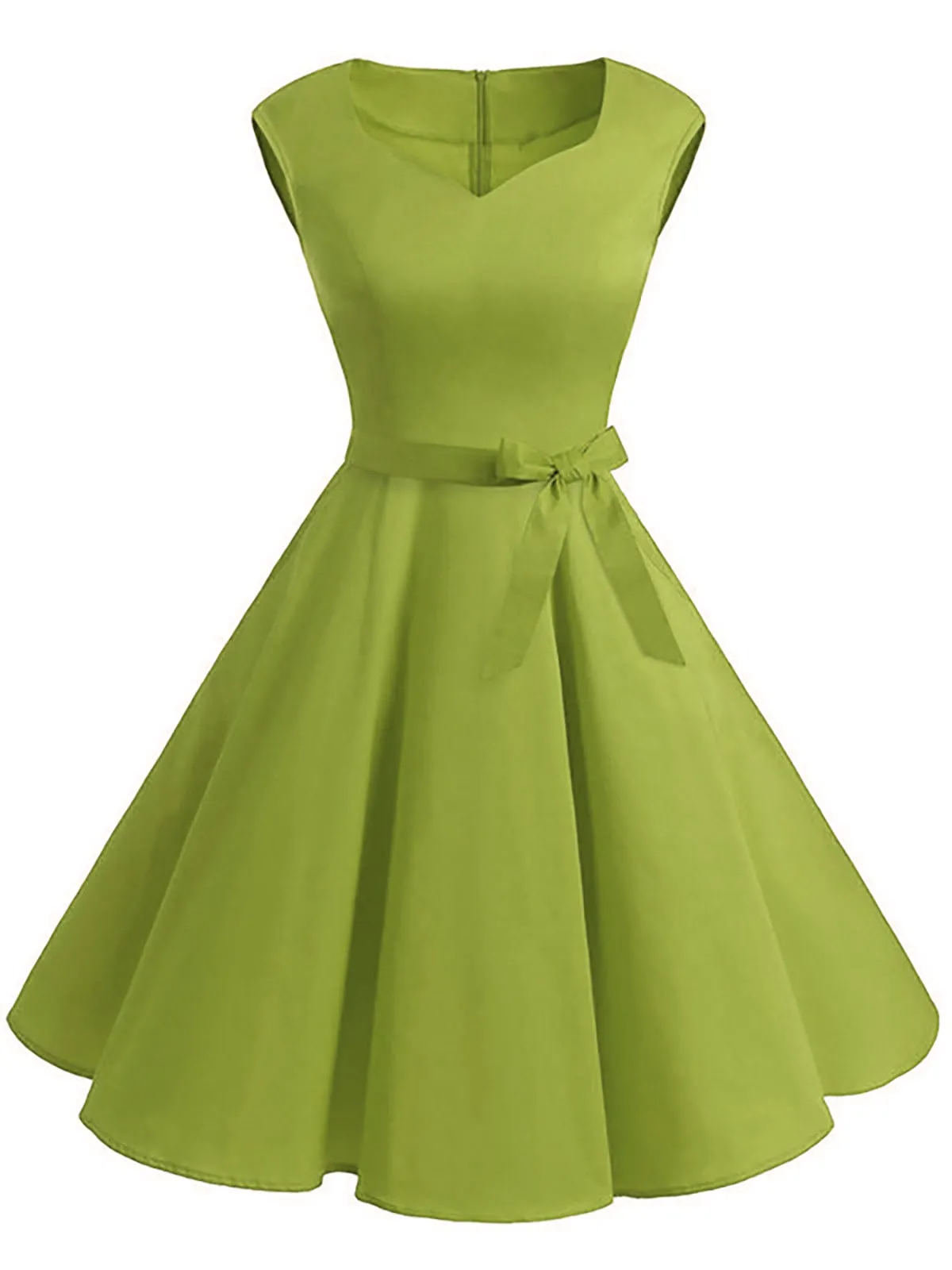 Red 1950s Sweetheart Swing Dress sold by Retro Stage product image thumbnail 4