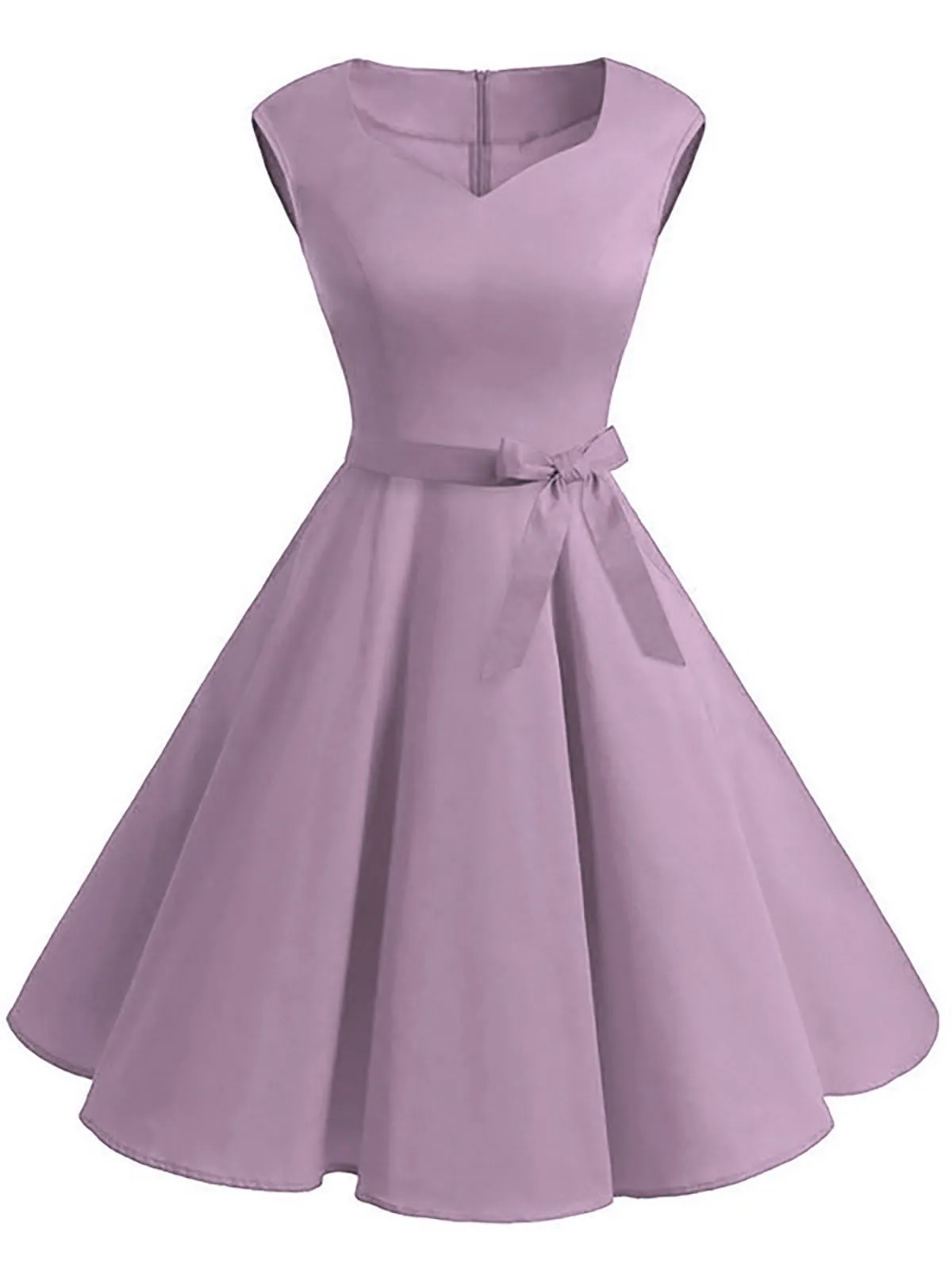 Red 1950s Sweetheart Swing Dress sold by Retro Stage product image thumbnail 3