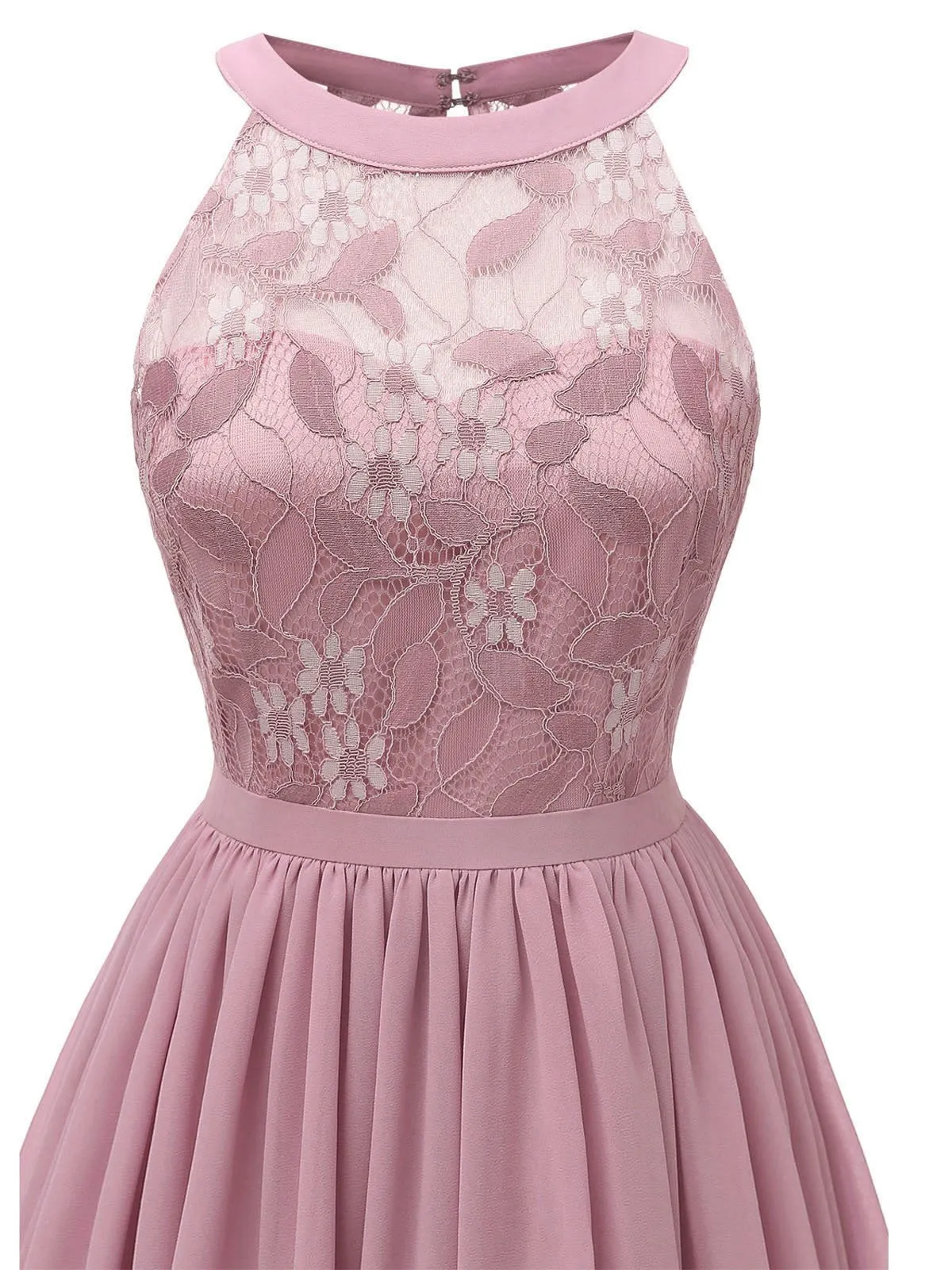 Pink 1950s Floral Lace Swing Dress sold by Retro Stage product image thumbnail 4