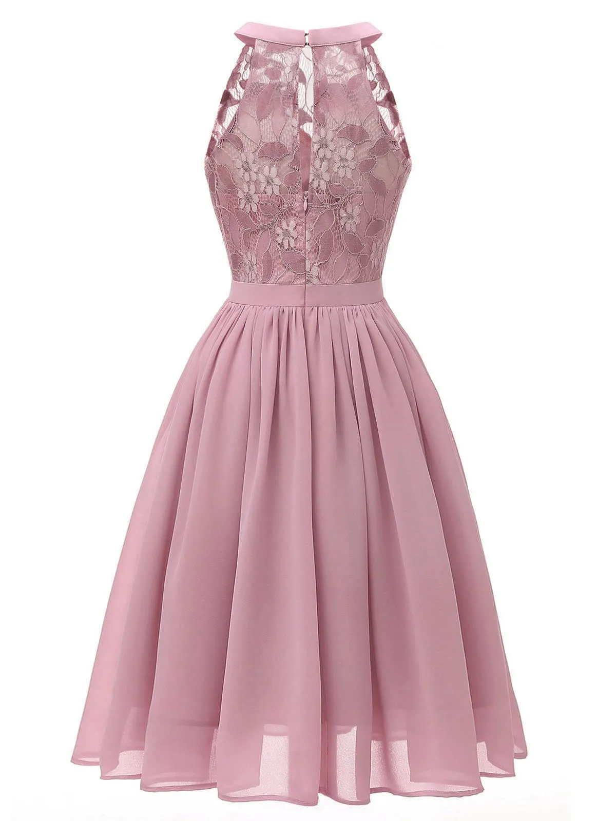 Pink 1950s Floral Lace Swing Dress sold by Retro Stage product image thumbnail 3