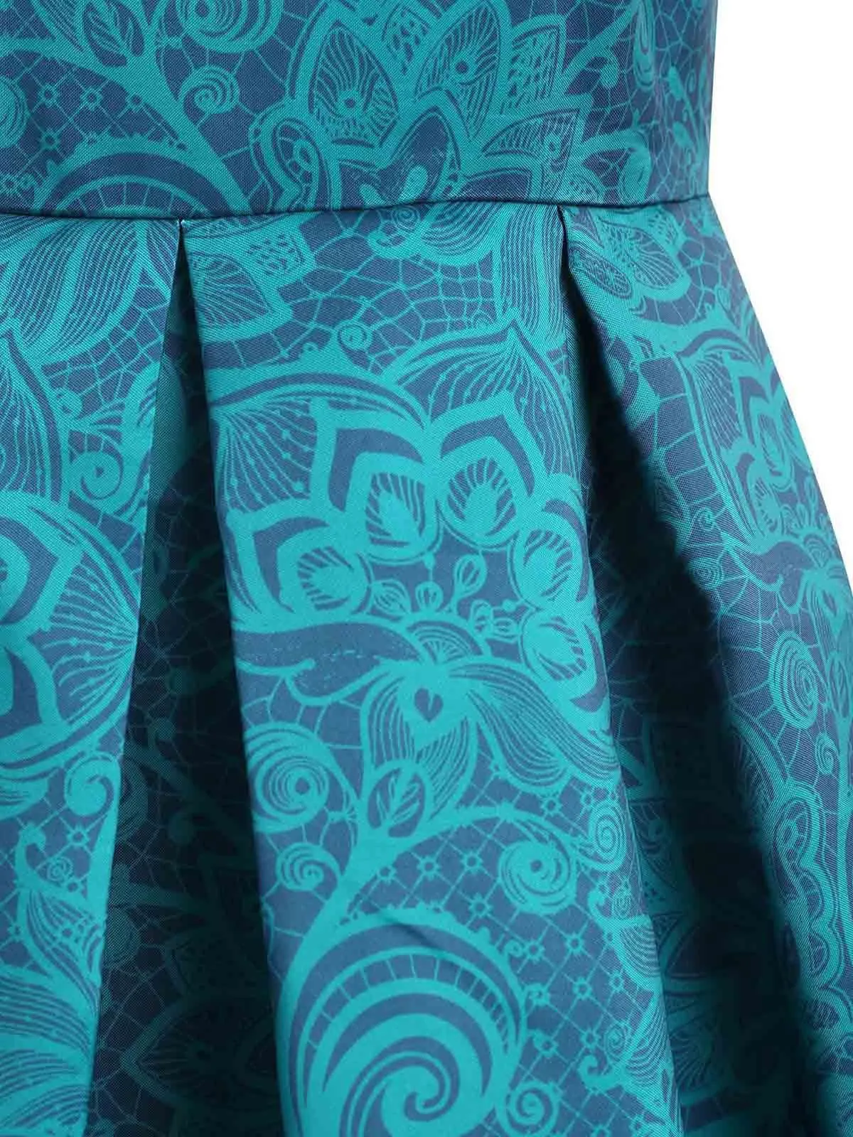 Blue 1950s Floral Sweetheart Swing Dress sold by Retro Stage product image thumbnail 4