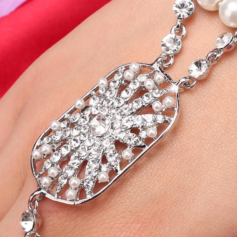 Silver 1920s Pearl Flapper Bracelet sold by Retro Stage product image thumbnail 2