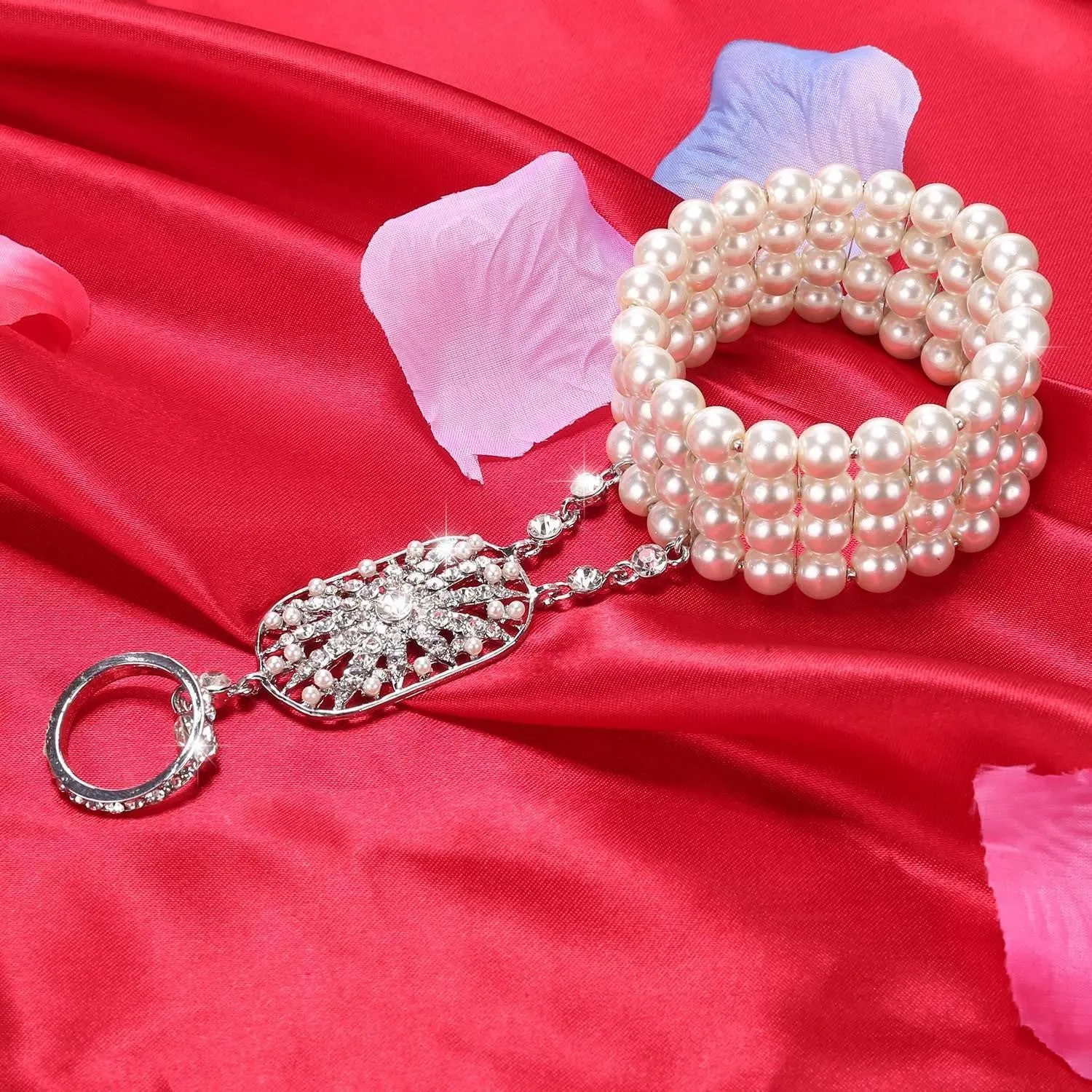 Silver 1920s Pearl Flapper Bracelet sold by Retro Stage product image thumbnail 5