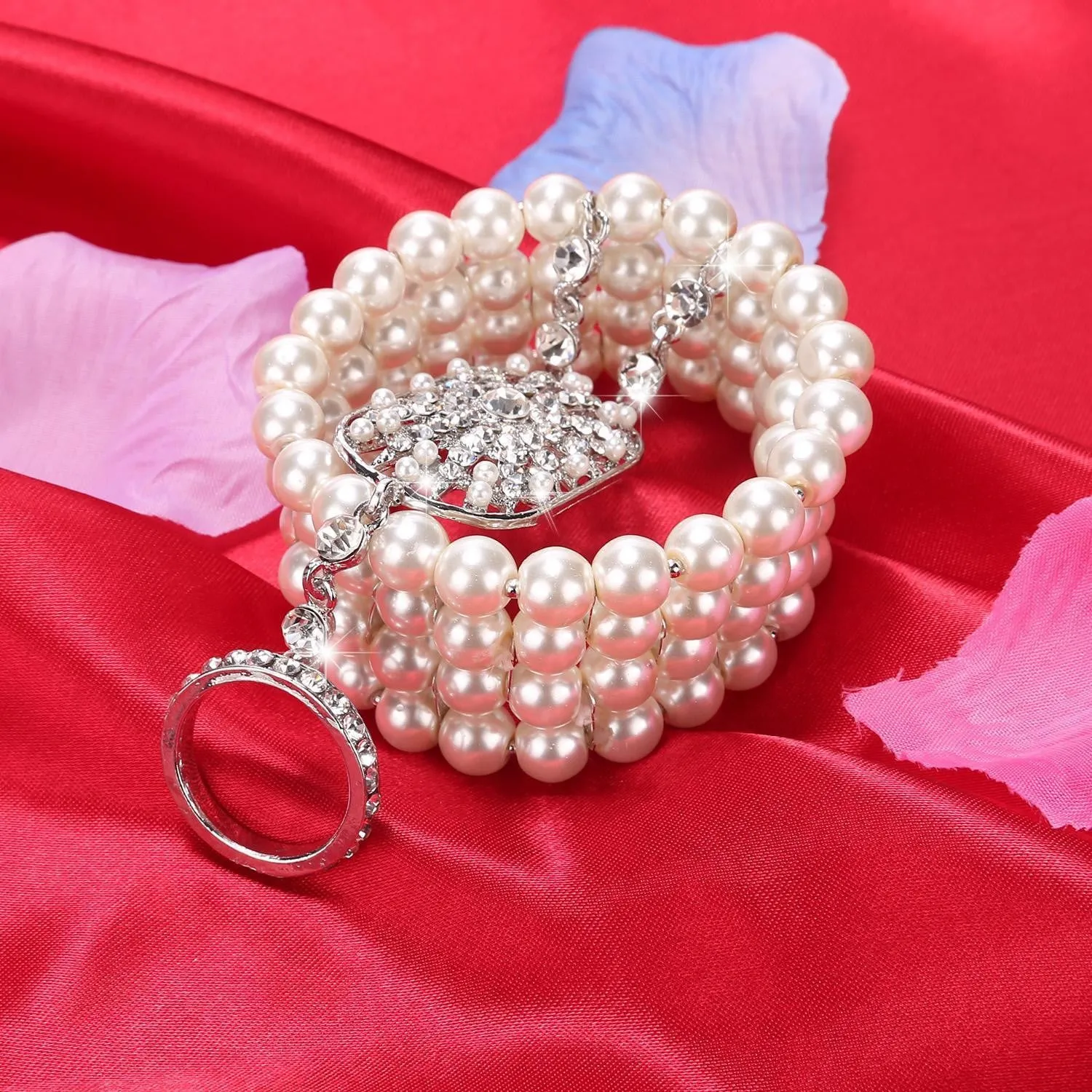 Silver 1920s Pearl Flapper Bracelet sold by Retro Stage product image thumbnail 4