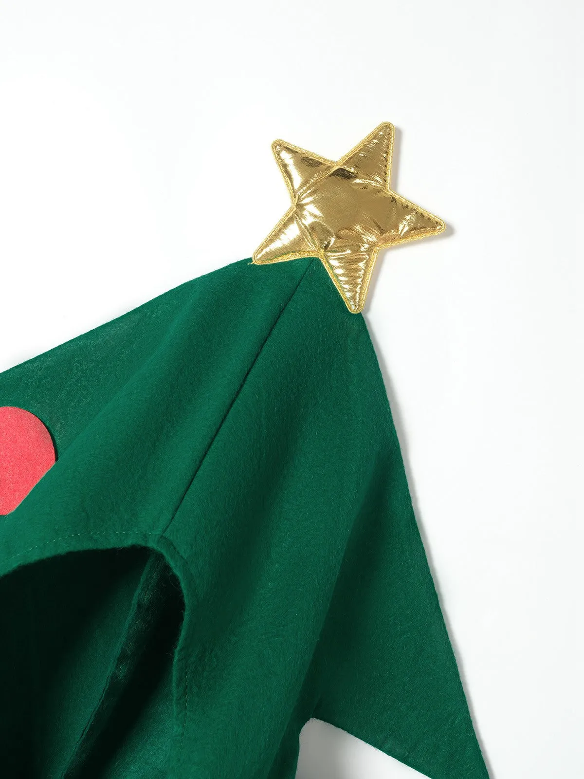 Green Christmas Tree 3D Embellished Hooded Cape sold by Retro Stage product image thumbnail 5