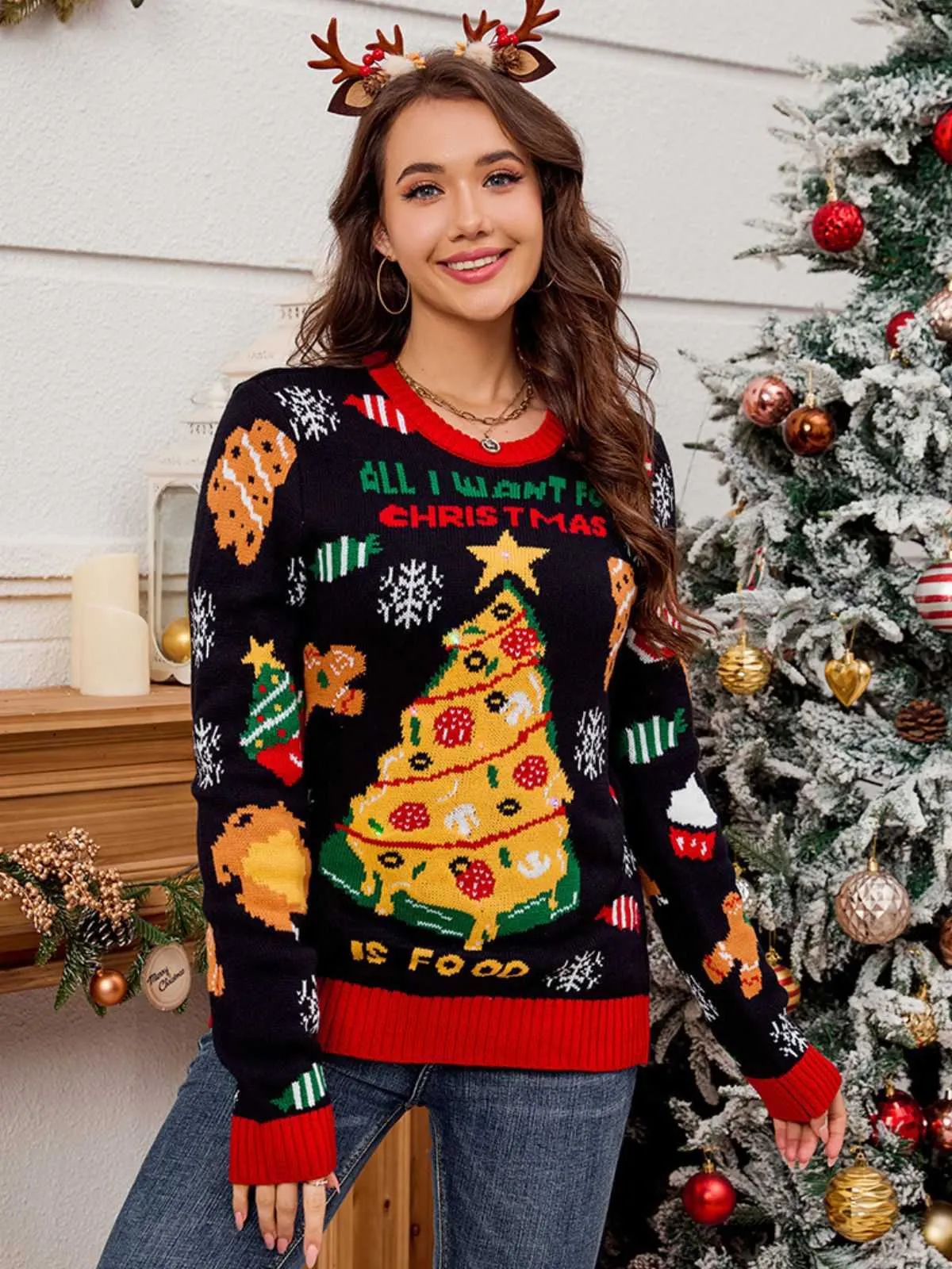 1940s Led Light-Up Jacquard Christmas Sweater sold by Retro Stage product image thumbnail 4