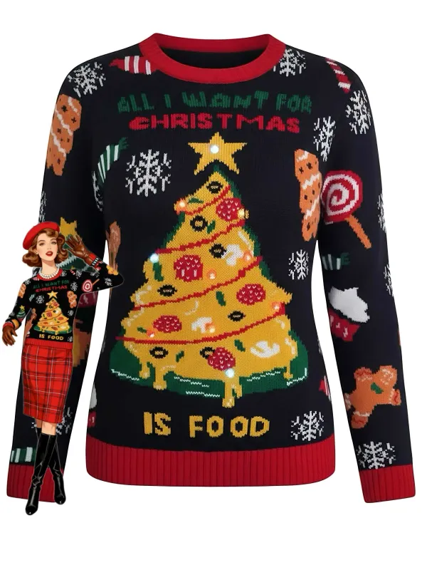 1940s Led Light-Up Jacquard Christmas Sweater made by Retro Stage
