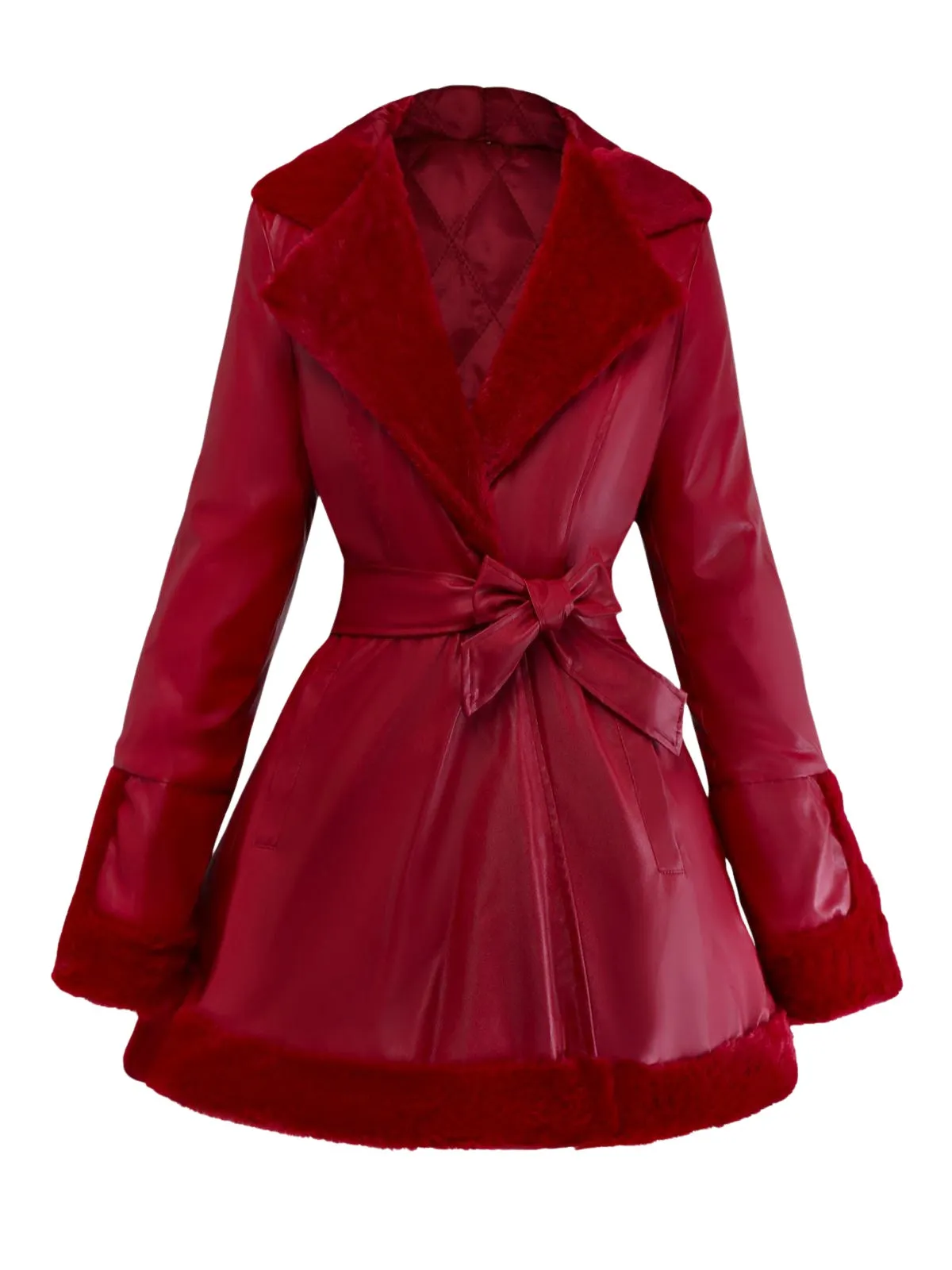 1950s Leather Fur Collar Hooded Coat sold by Retro Stage