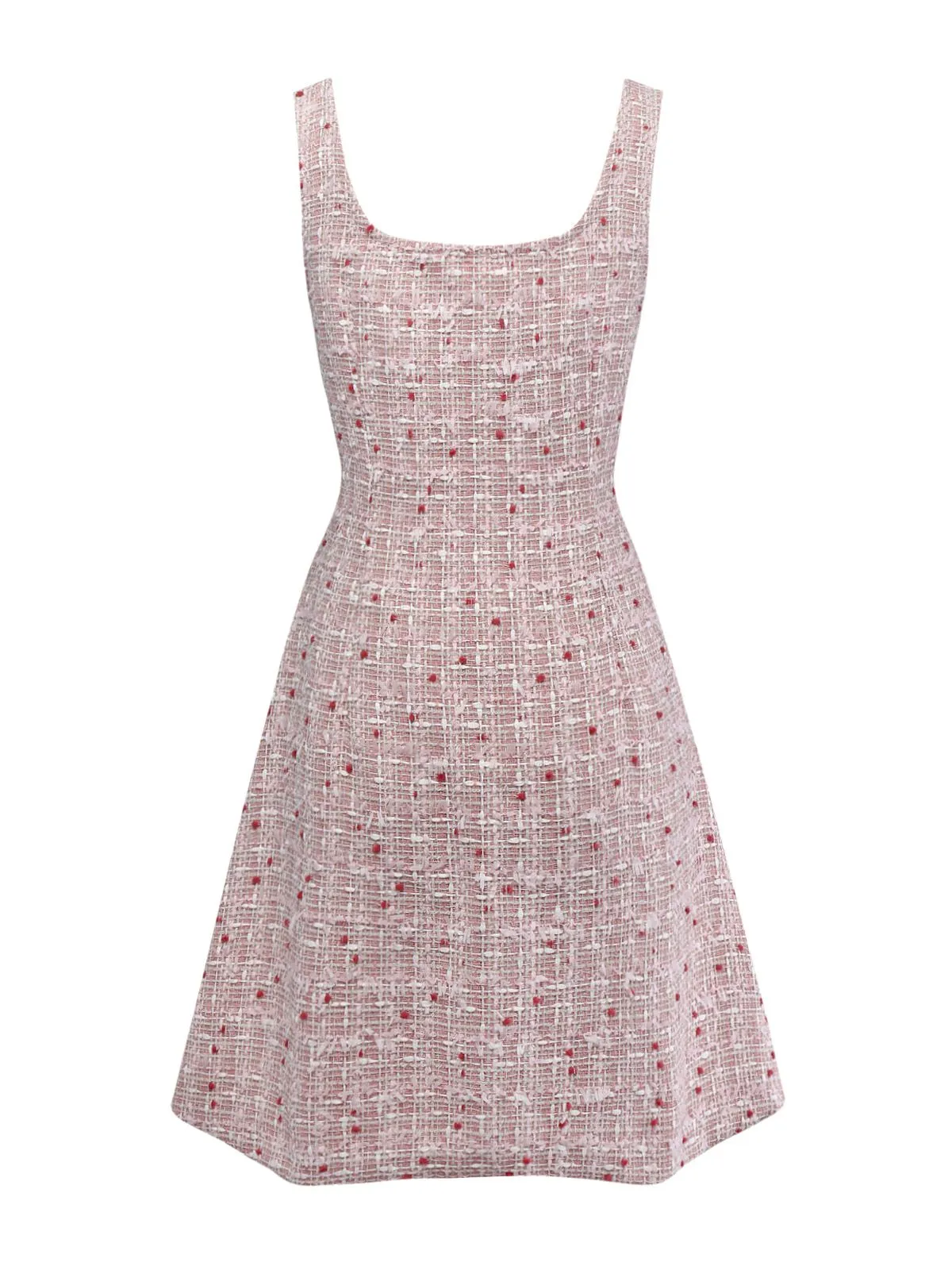 Pink 1960s Plaid Tweed Mini Pinafore Dress sold by Retro Stage product image thumbnail 4