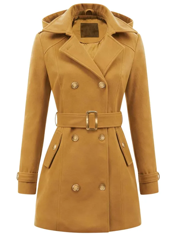 1970s Double-Breasted Faux Wool Hood Coat sold by Retro Stage