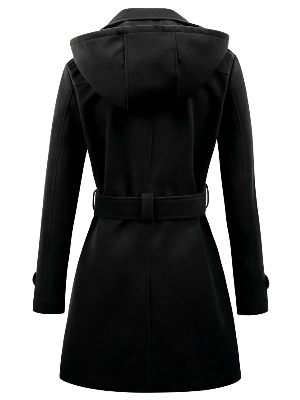 1970s Double-Breasted Faux Wool Hood Coat sold by Retro Stage product image thumbnail 4