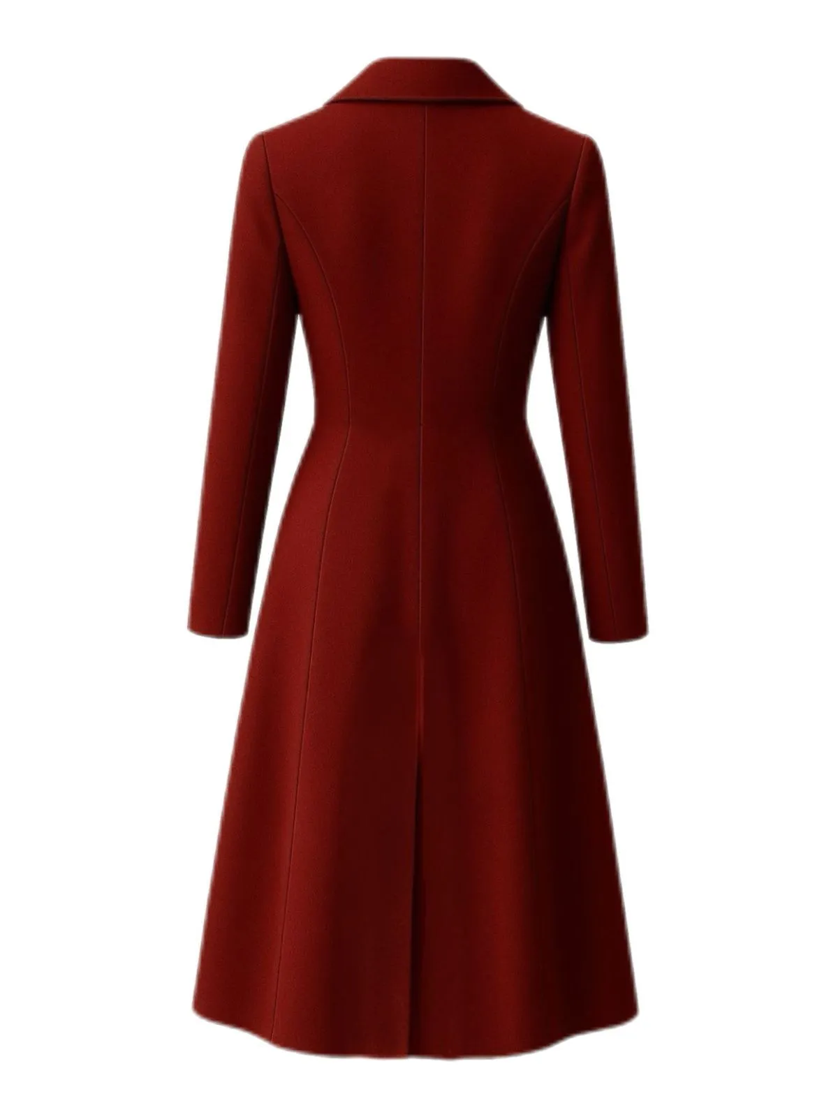 Burgundy 1930s Double Breasted Long Trench Coat sold by Retro Stage product image thumbnail 2