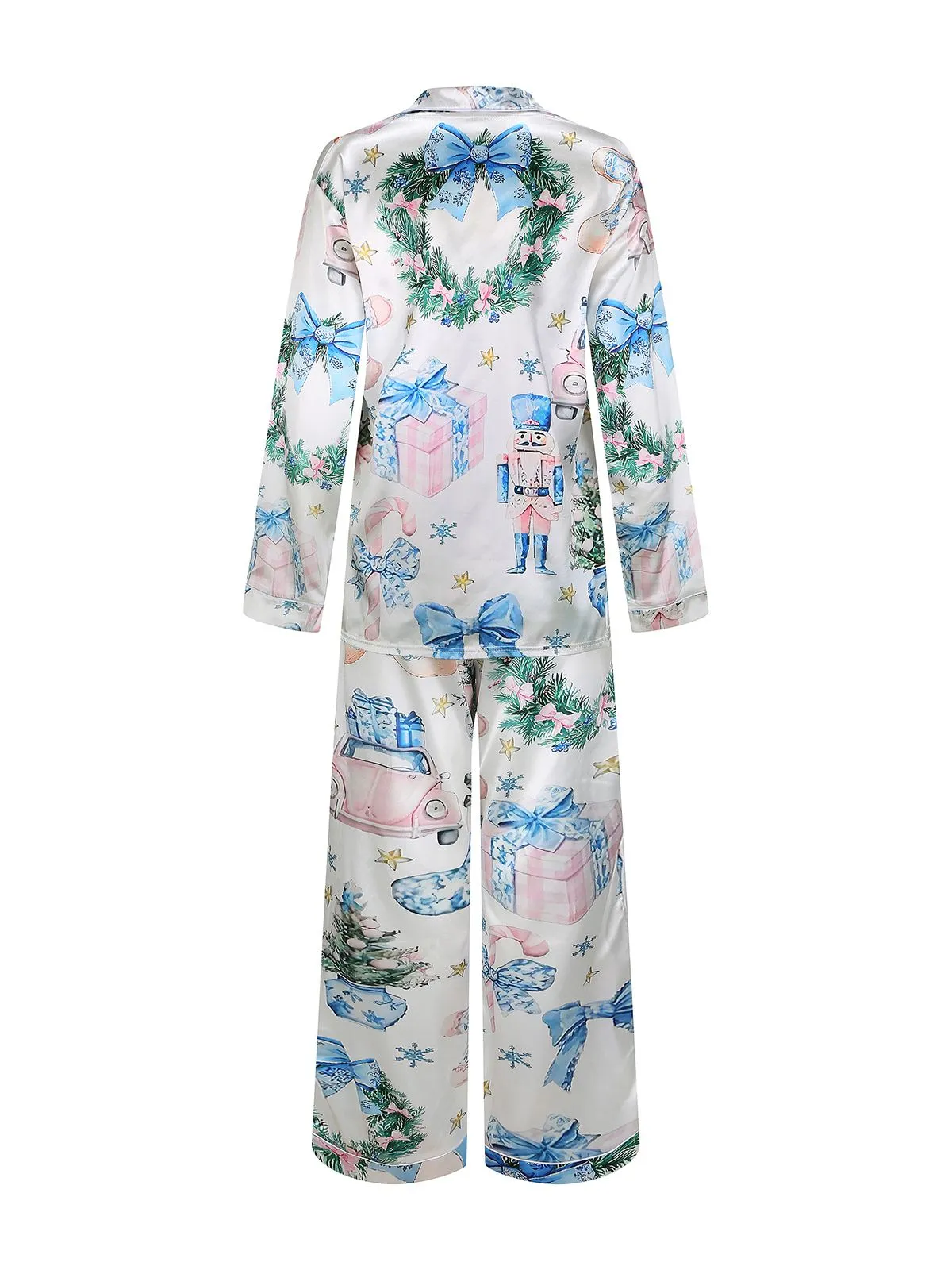 Blue 1940s Christmas Nutcracker Candy Cane Pajama Set sold by Retro Stage product image thumbnail 3