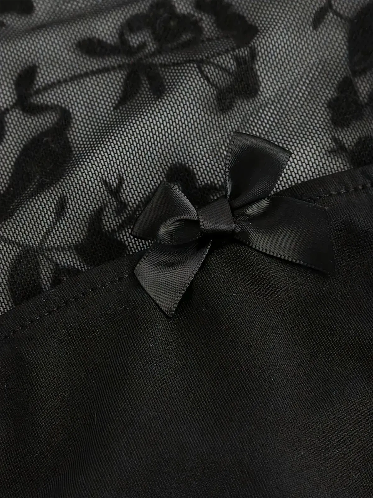 1980s Gothic Lace Mesh Bell Sleeve Top sold by Retro Stage product image thumbnail 3