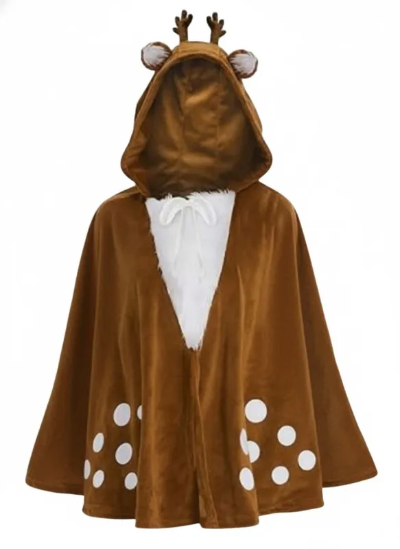 Brown 1940s Christmas Forest Deer Cape sold by Retro Stage