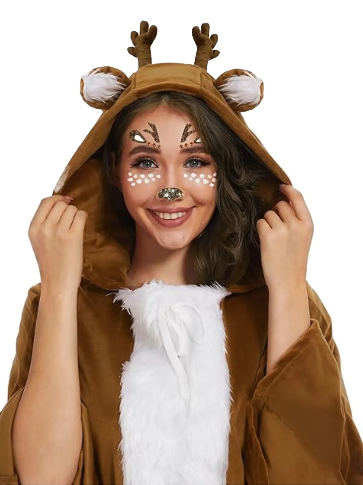 Brown 1940s Christmas Forest Deer Cape sold by Retro Stage product image thumbnail 3