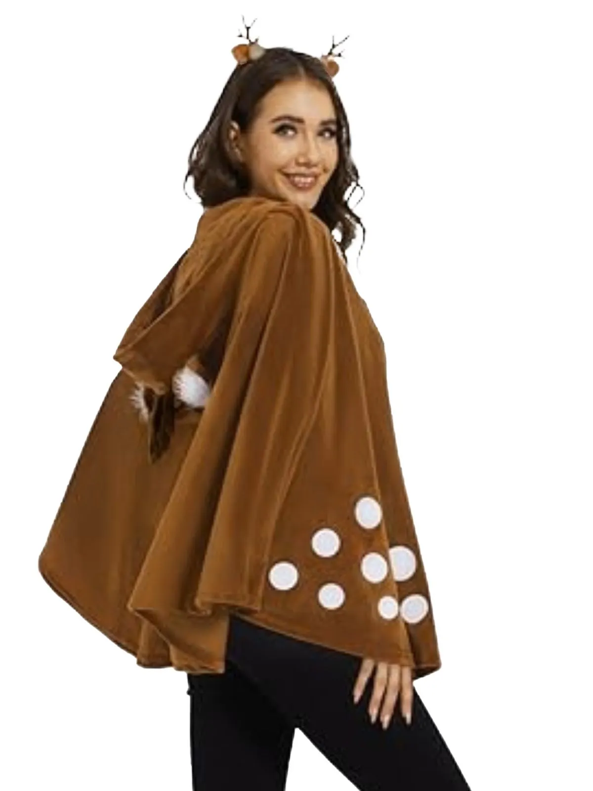 Brown 1940s Christmas Forest Deer Cape sold by Retro Stage product image thumbnail 5