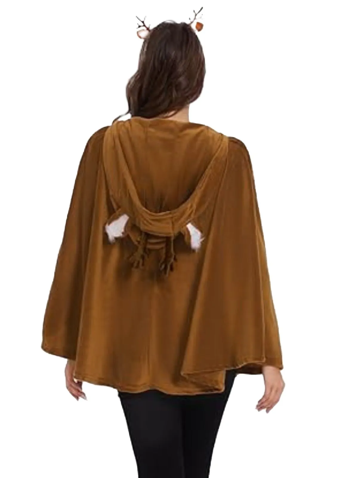 Brown 1940s Christmas Forest Deer Cape sold by Retro Stage product image thumbnail 4