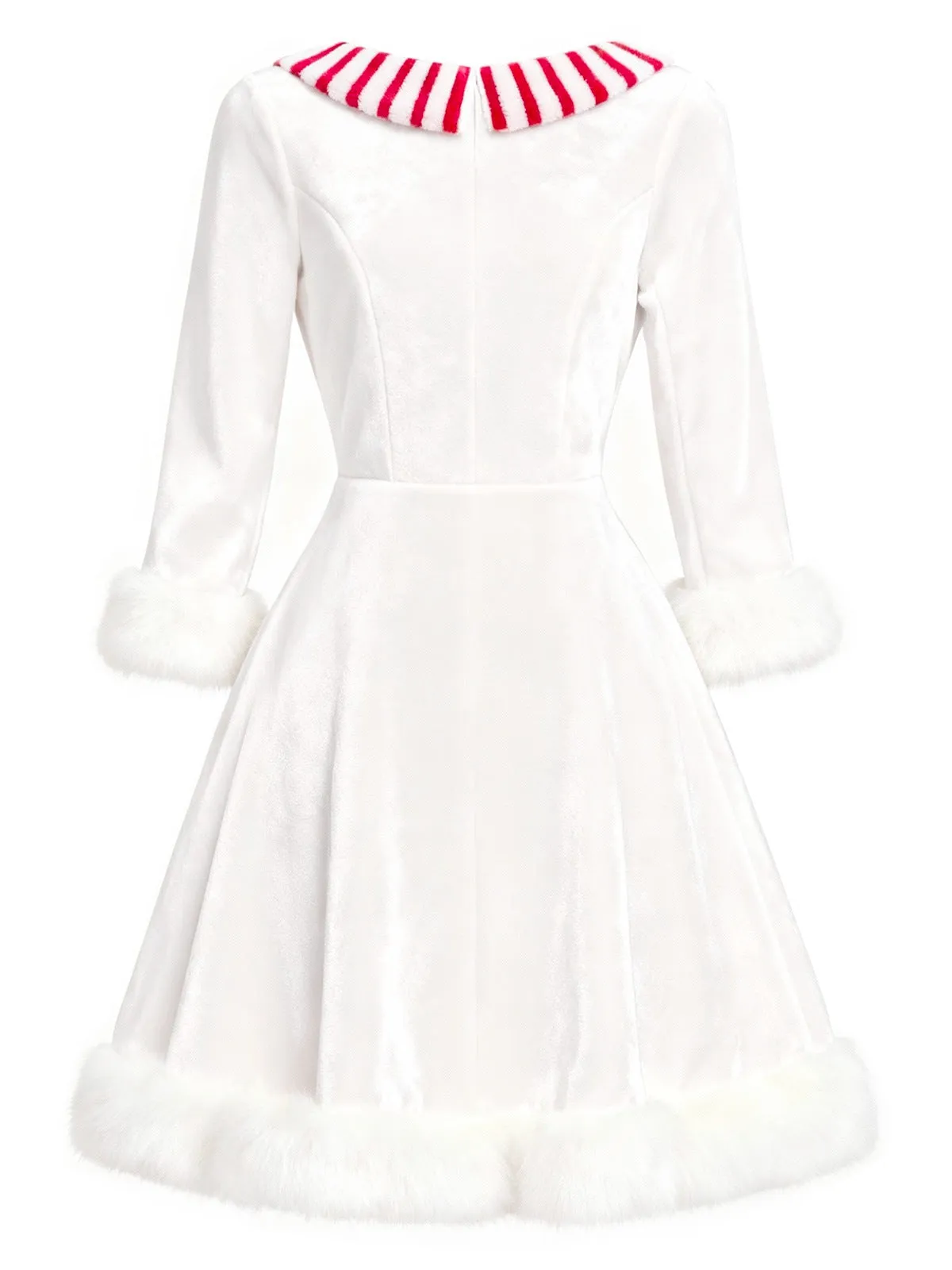 Red & White 1950s Christmas Snowman Velvet Dress sold by Retro Stage product image thumbnail 4