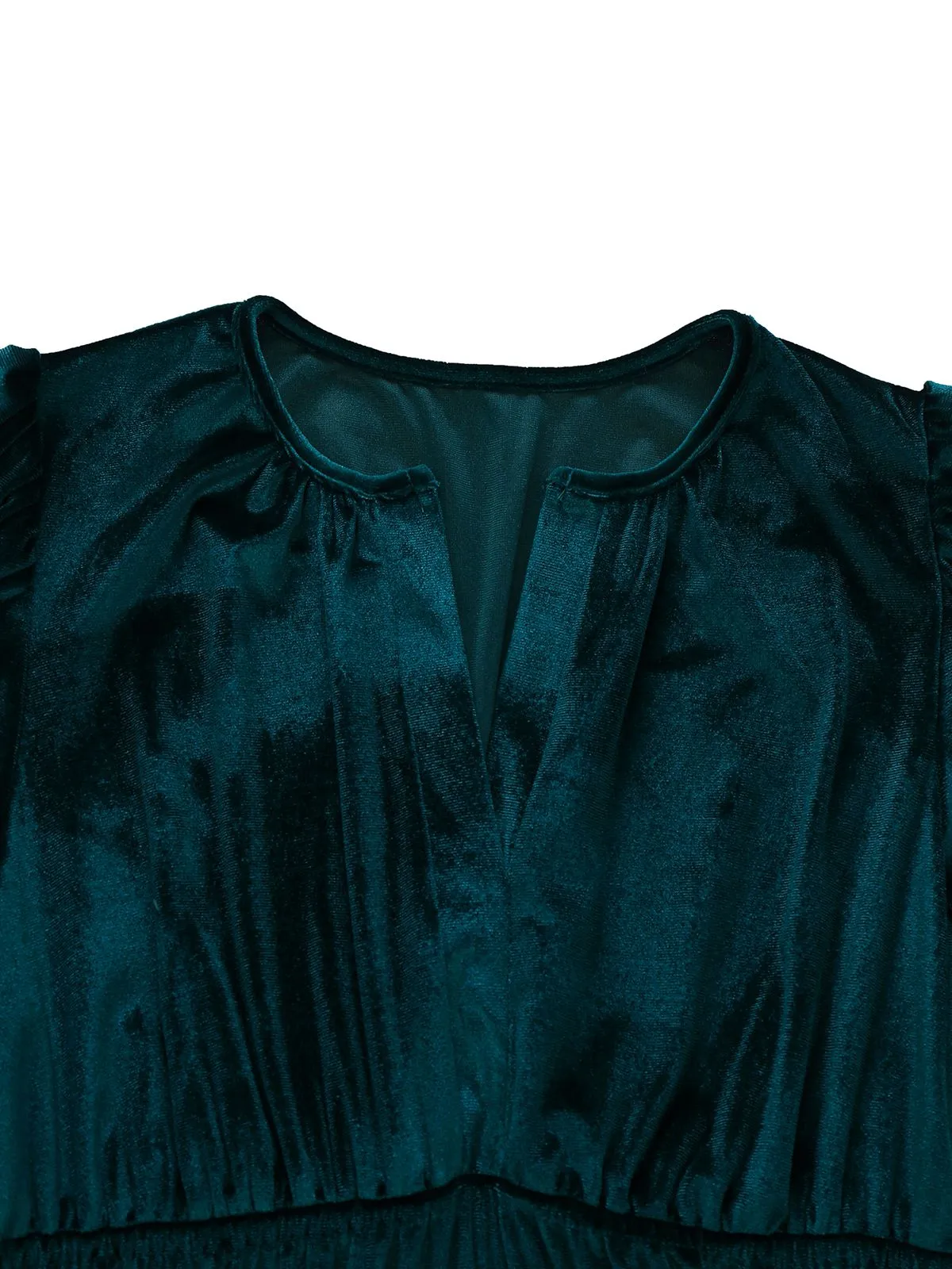1930s Velvet Solid Short Sleeve Maxi Dress sold by Retro Stage product image thumbnail 5