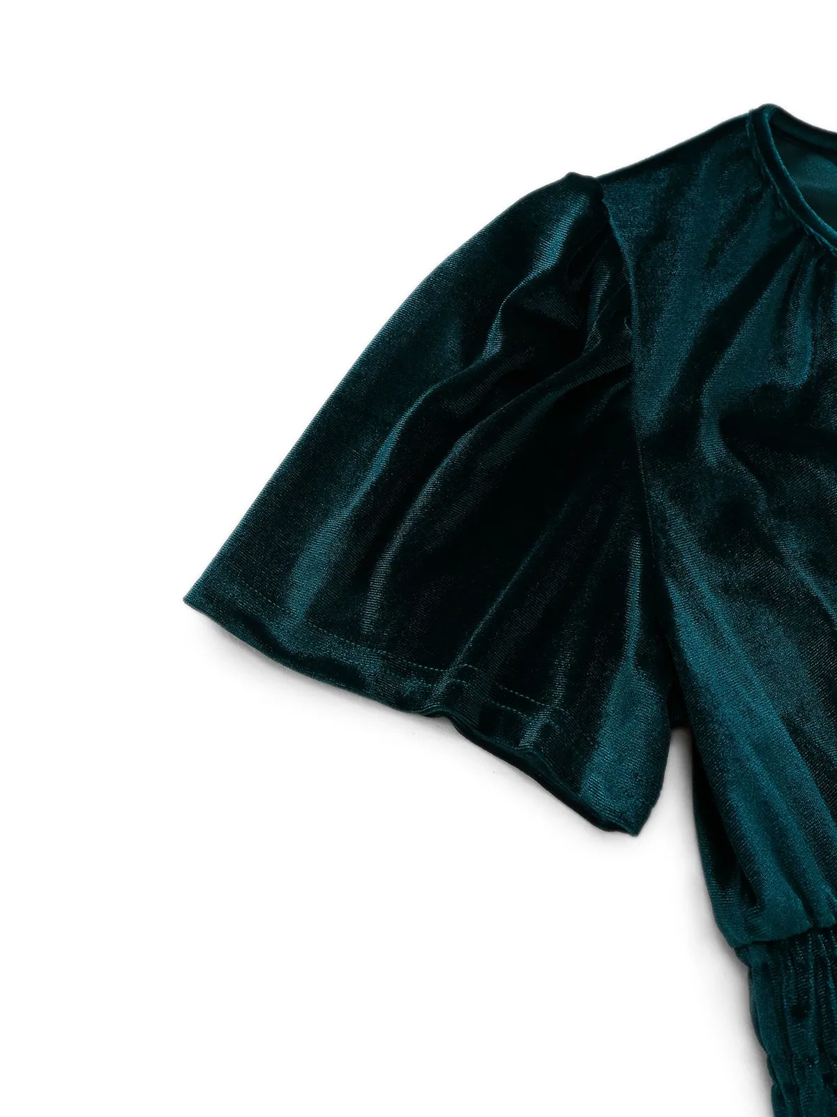 1930s Velvet Solid Short Sleeve Maxi Dress sold by Retro Stage product image thumbnail 4