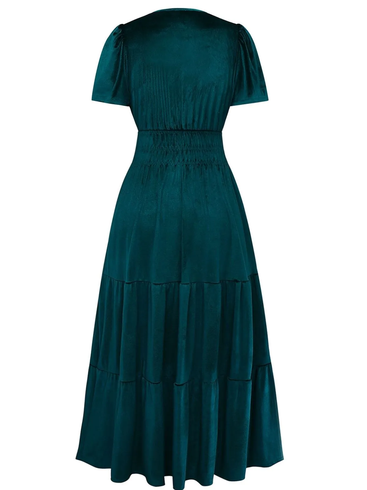 1930s Velvet Solid Short Sleeve Maxi Dress sold by Retro Stage product image thumbnail 3