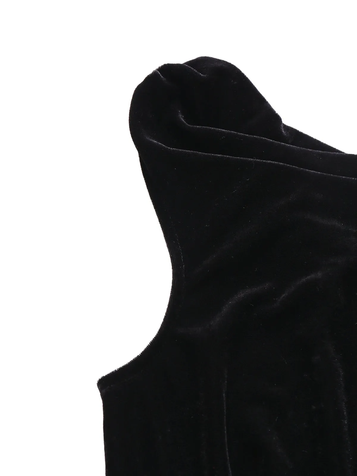 Black 1930s Velvet Cowl Neck Feather Brooch Dress sold by Retro Stage product image thumbnail 5