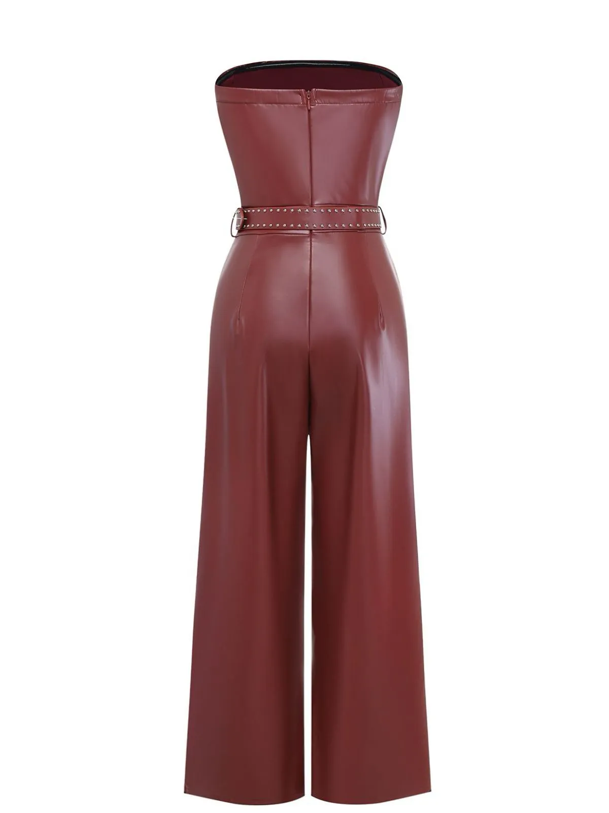 1940s PU Leather Belted Strapless Jumpsuit sold by Retro Stage product image thumbnail 3